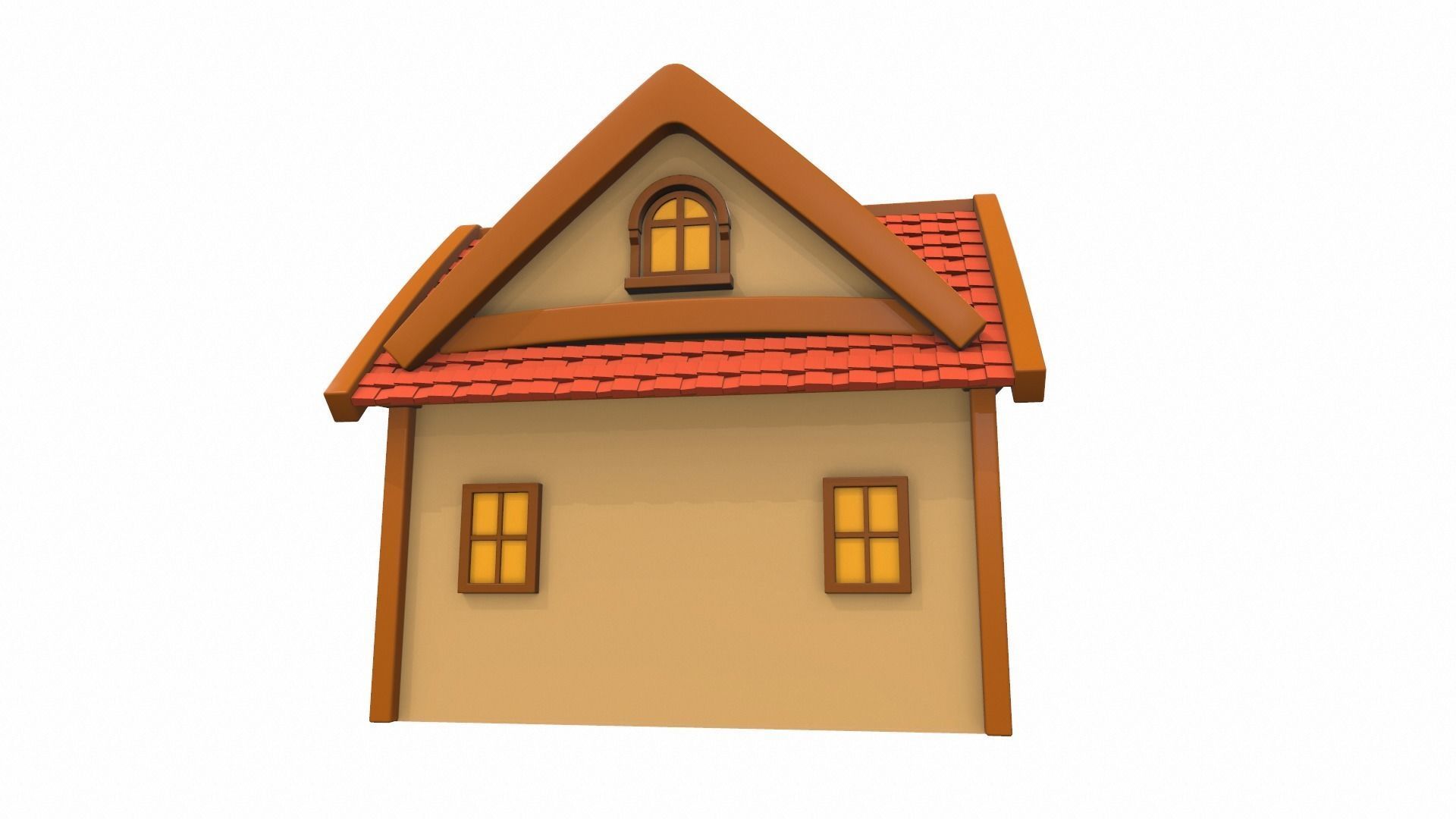 Cartoon house 02 3D model_3