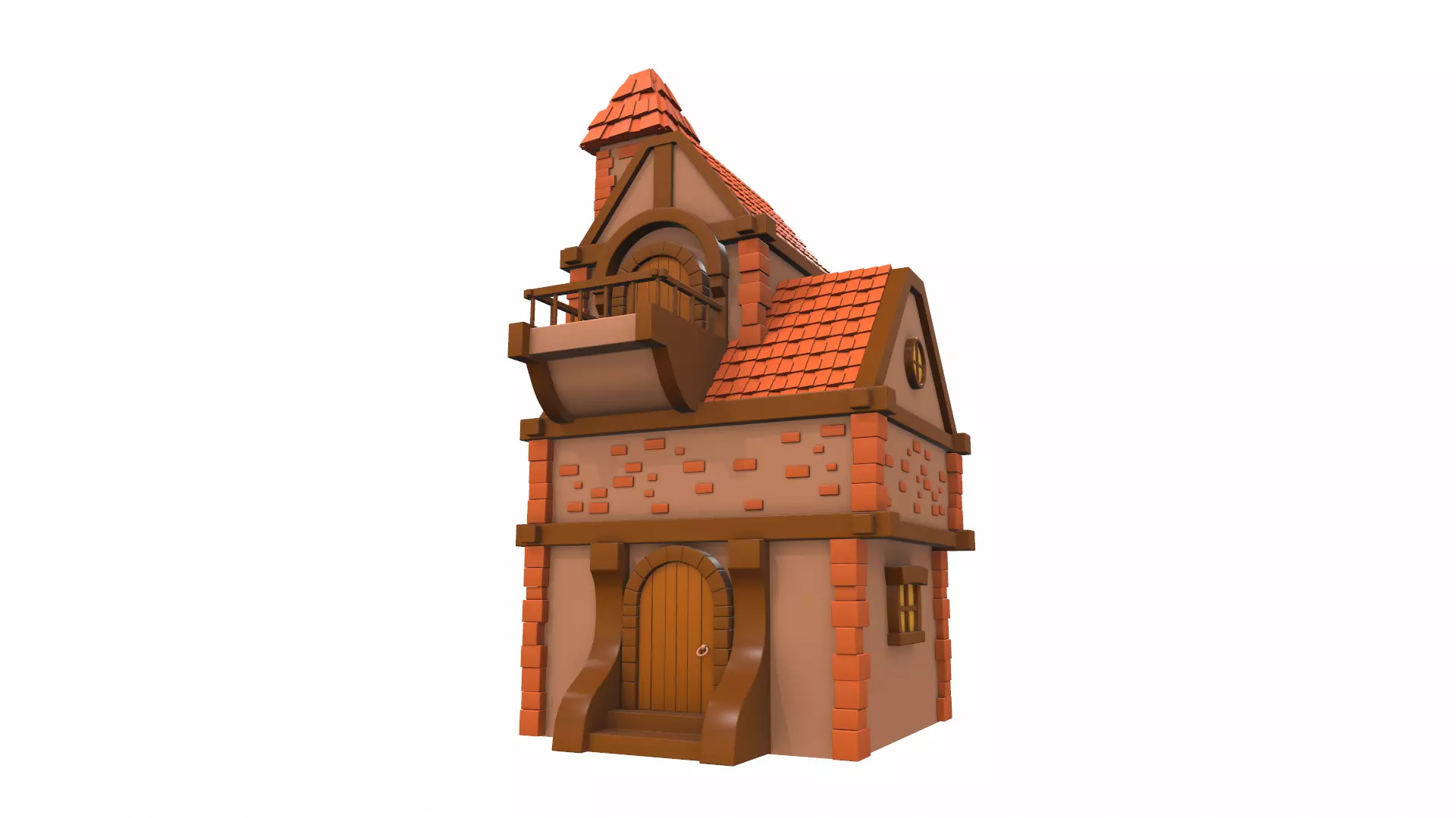 Cartoon house 10 3D model_0