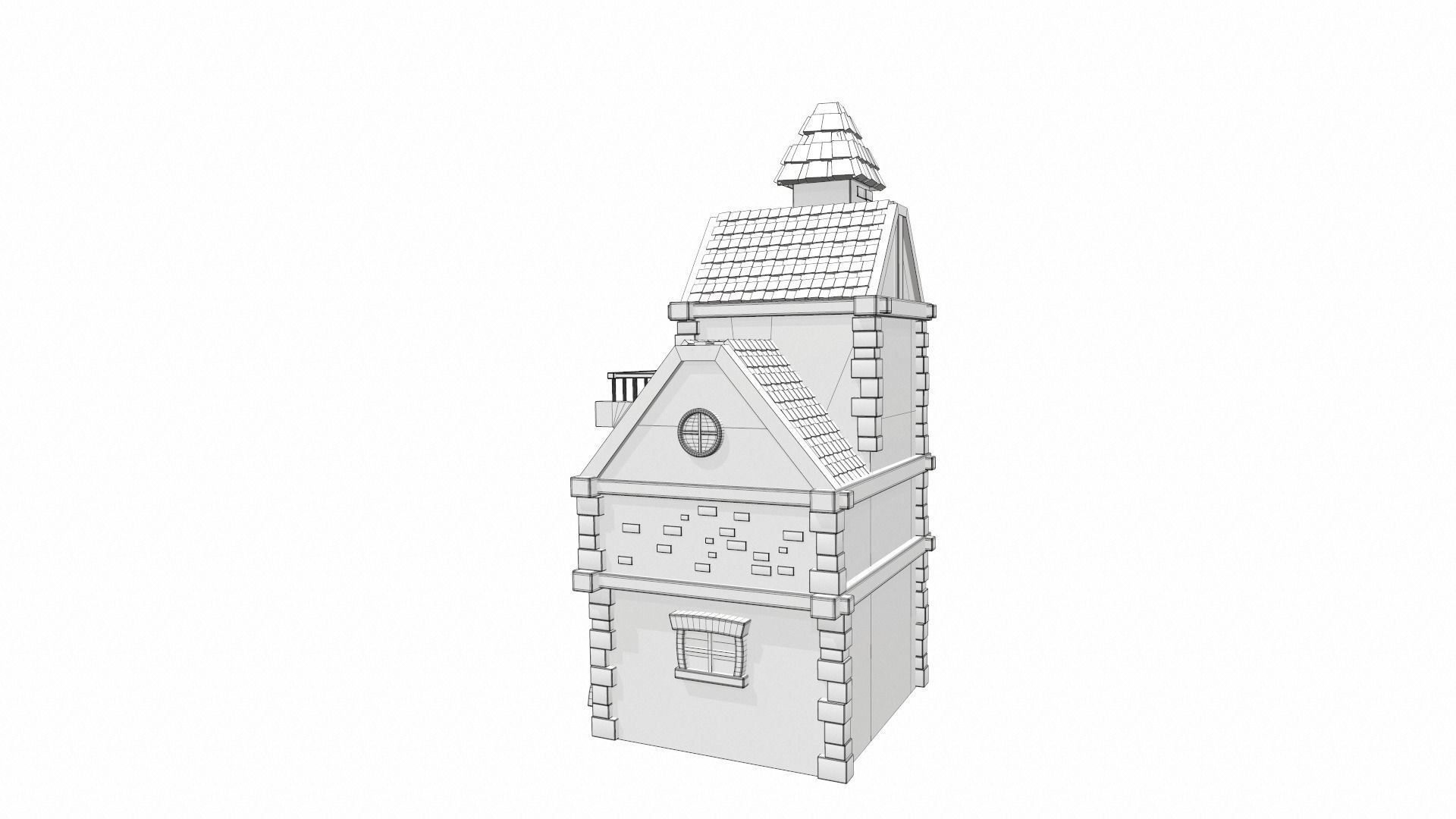 Cartoon house 10 3D model_15