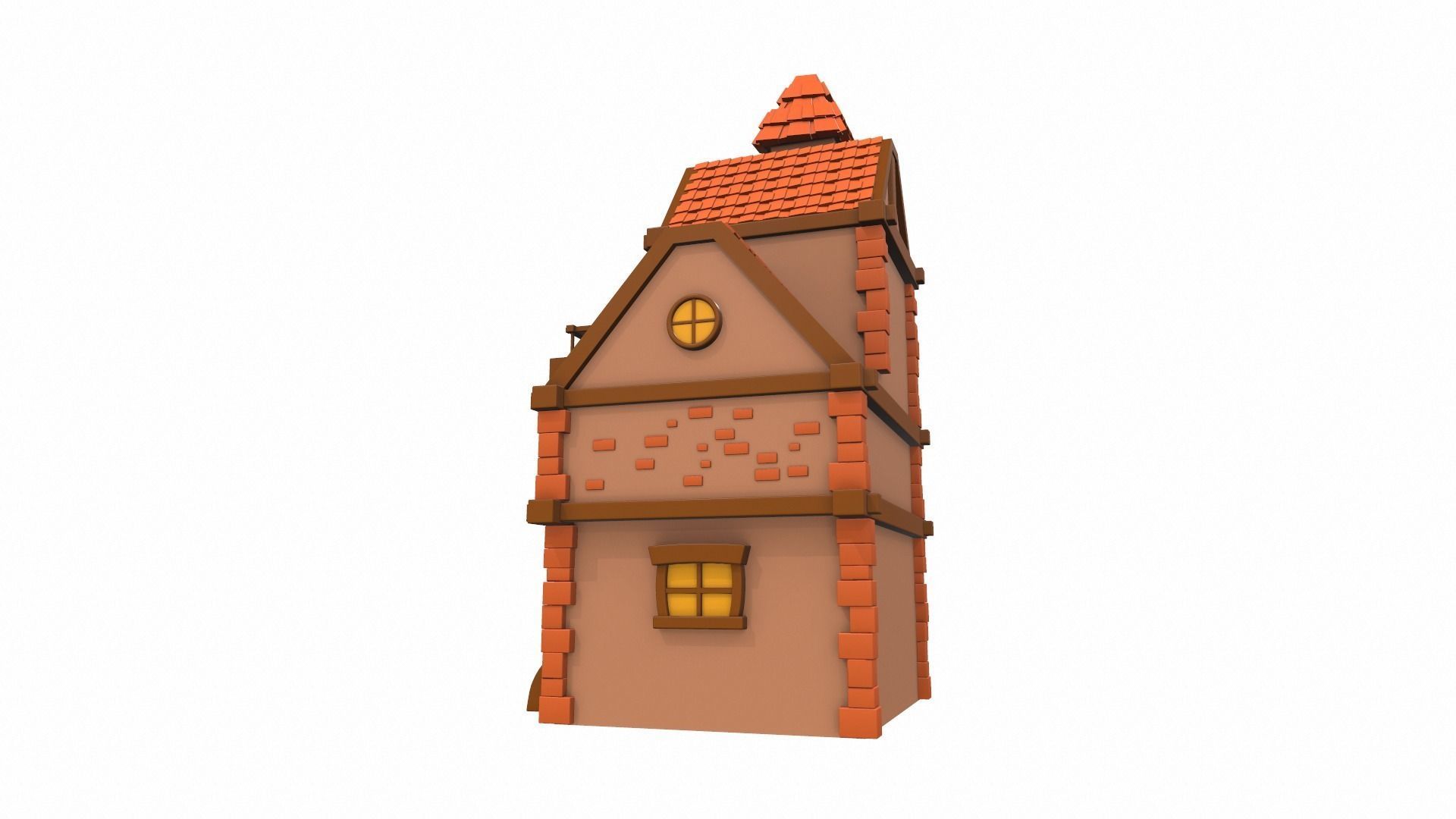 Cartoon house 10 3D model_4