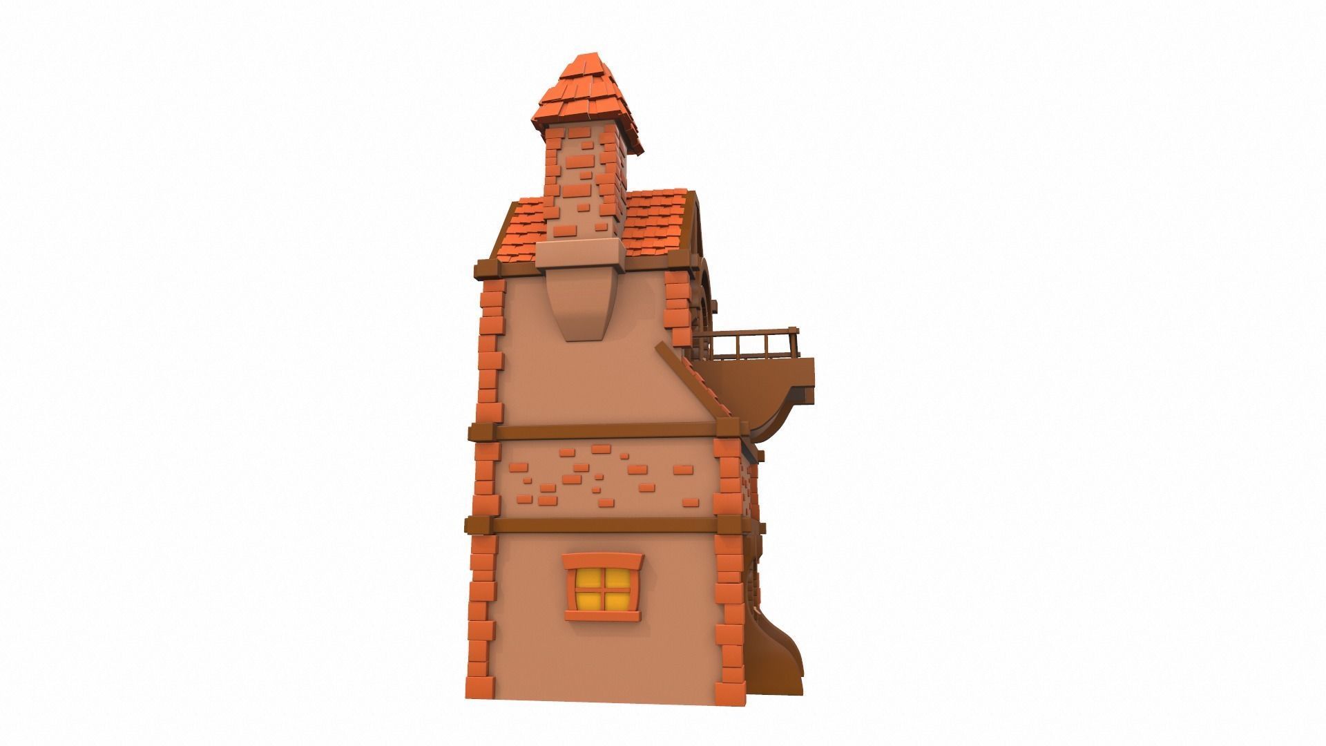 Cartoon house 10 3D model_2