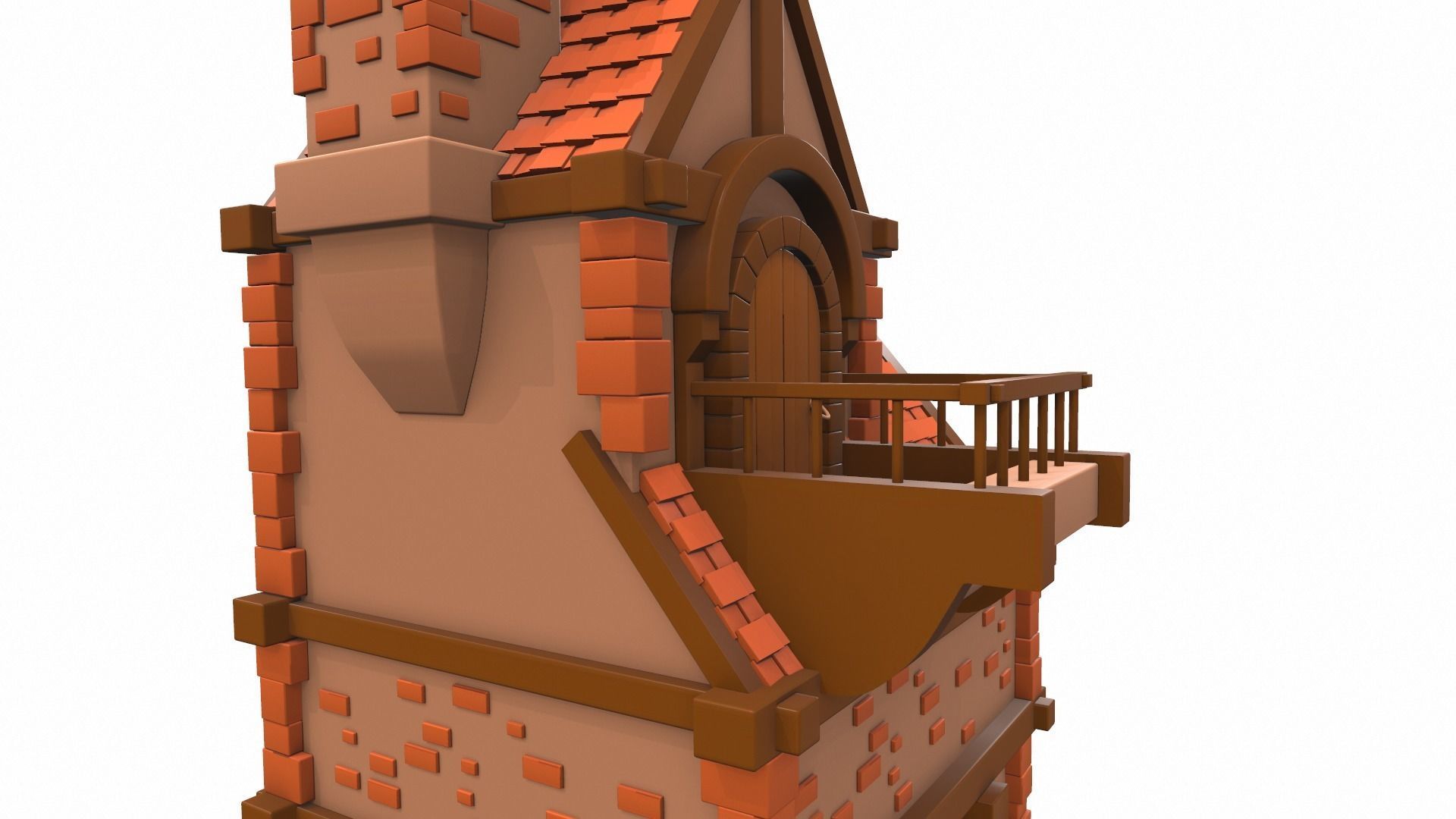 Cartoon house 10 3D model_9