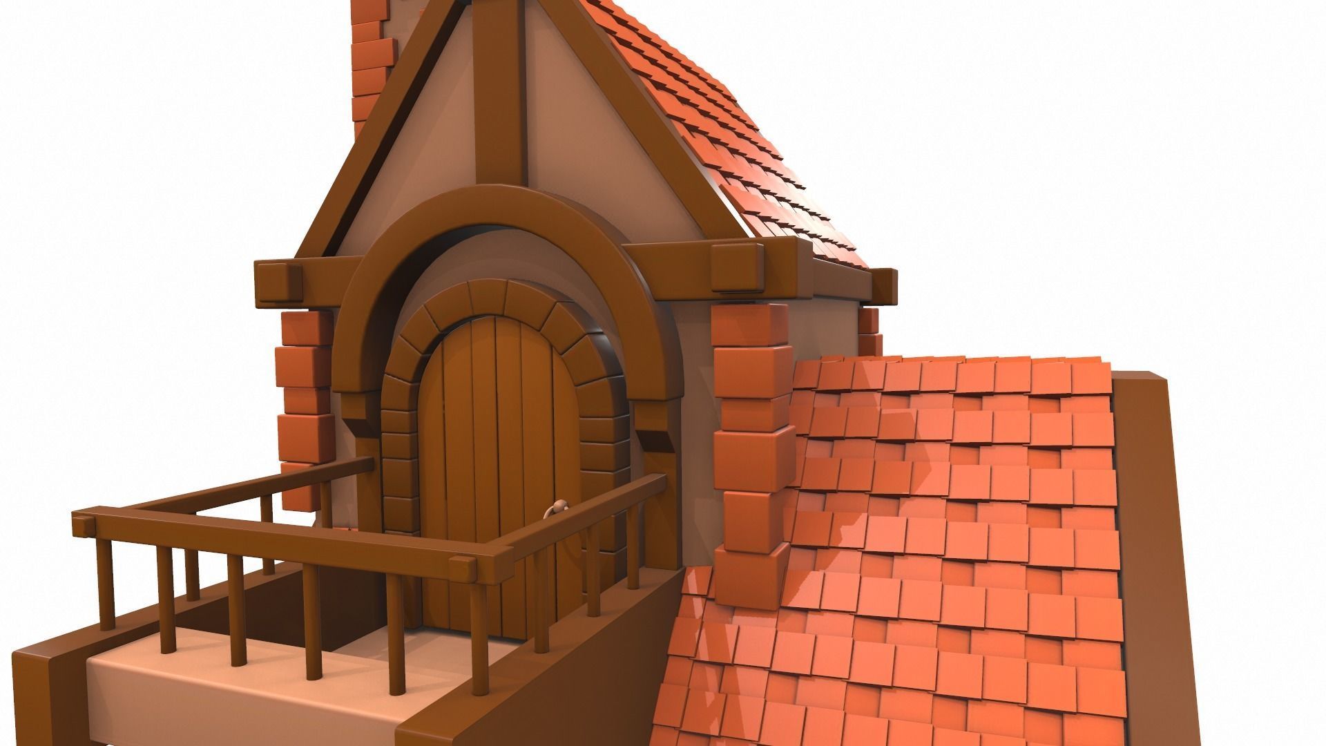 Cartoon house 10 3D model_8
