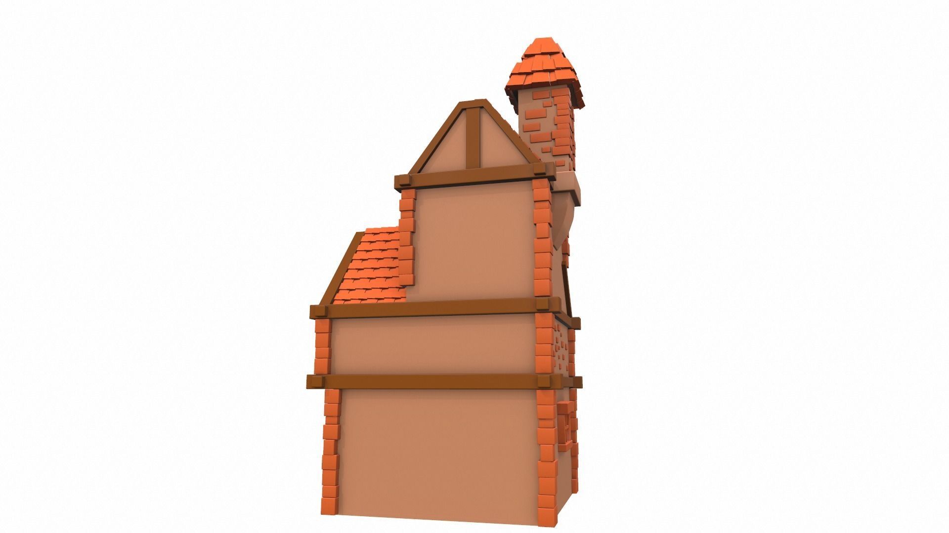 Cartoon house 10 3D model_3