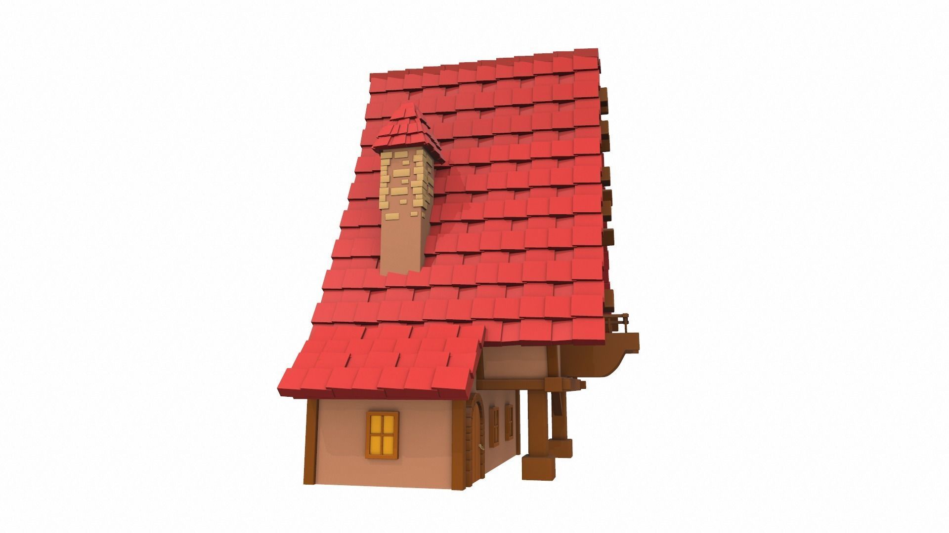 Cartoon house 11 3D model_2