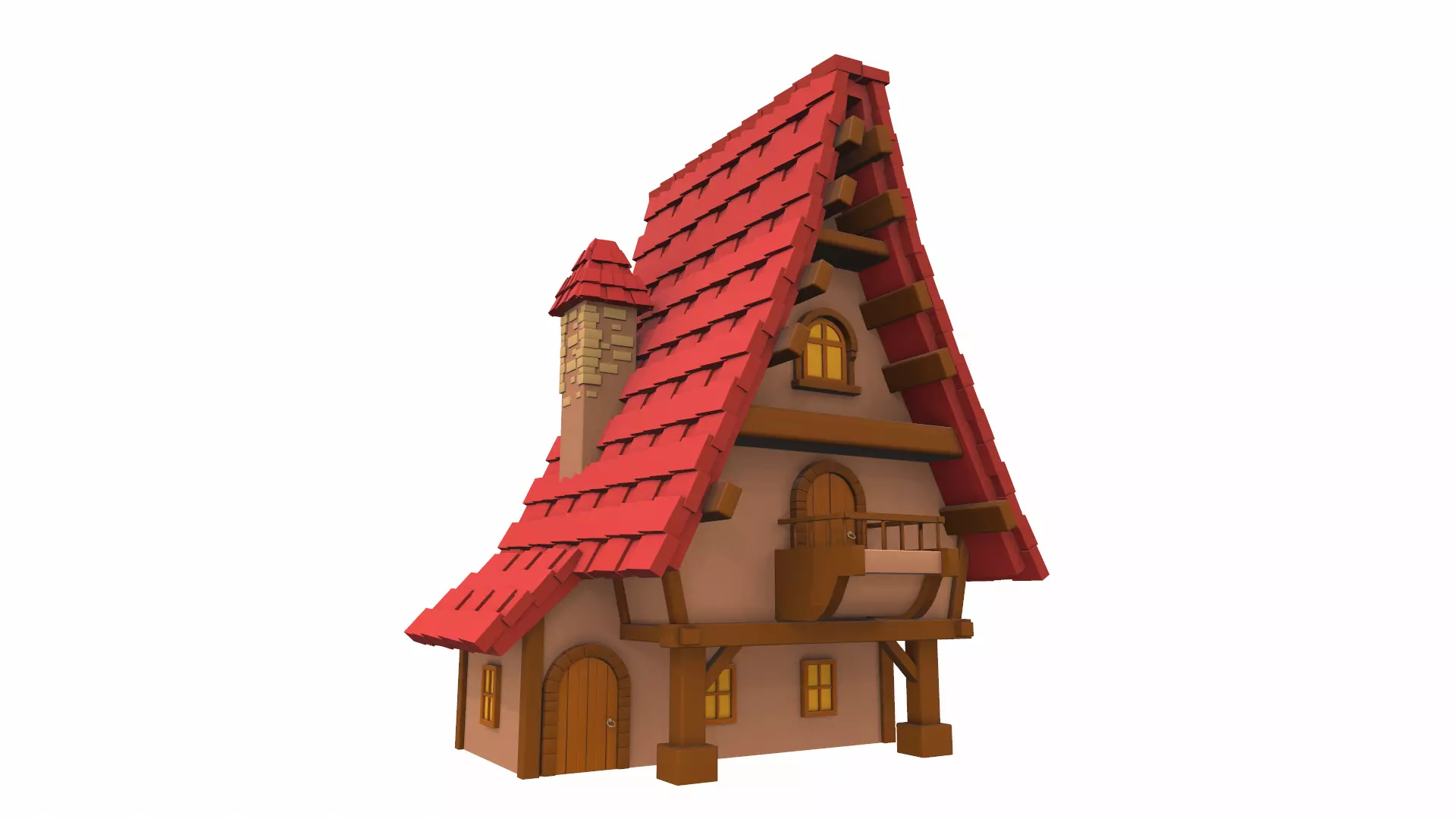 Cartoon house 11 3D model_0