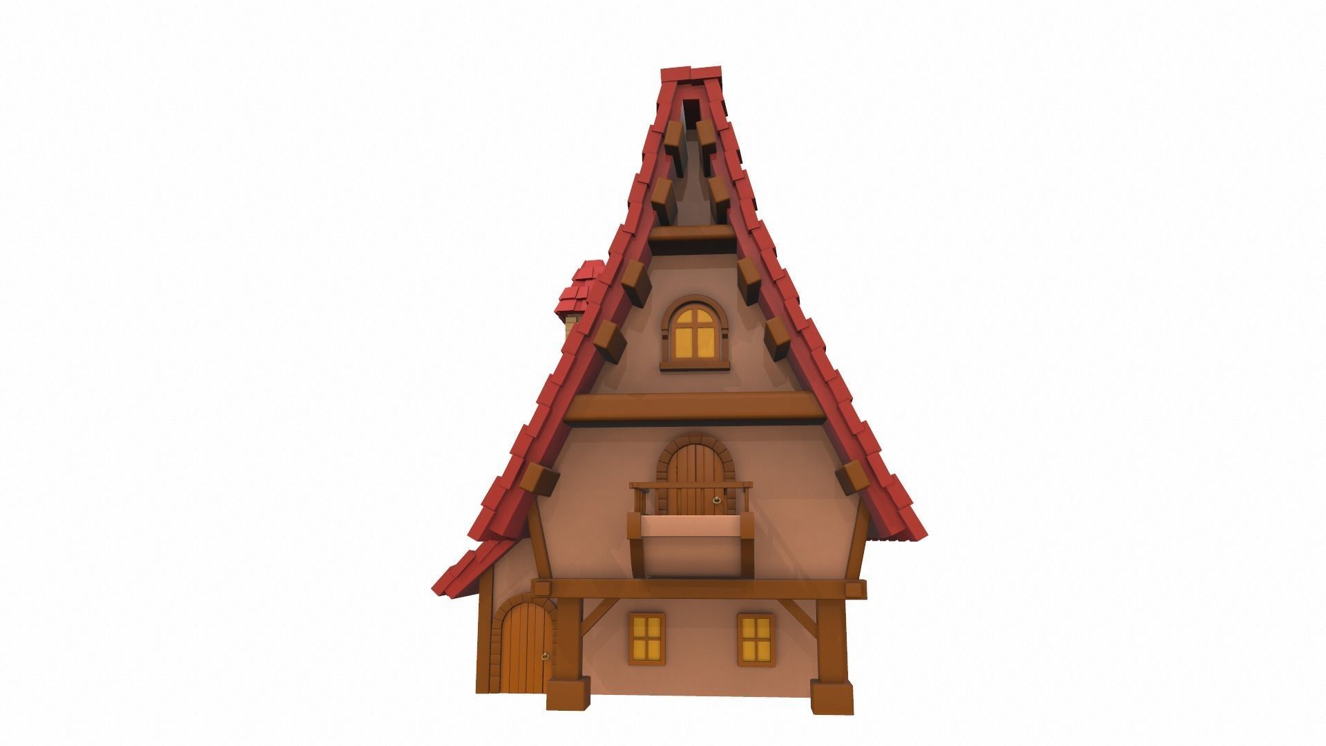 Cartoon house 11 3D model_1