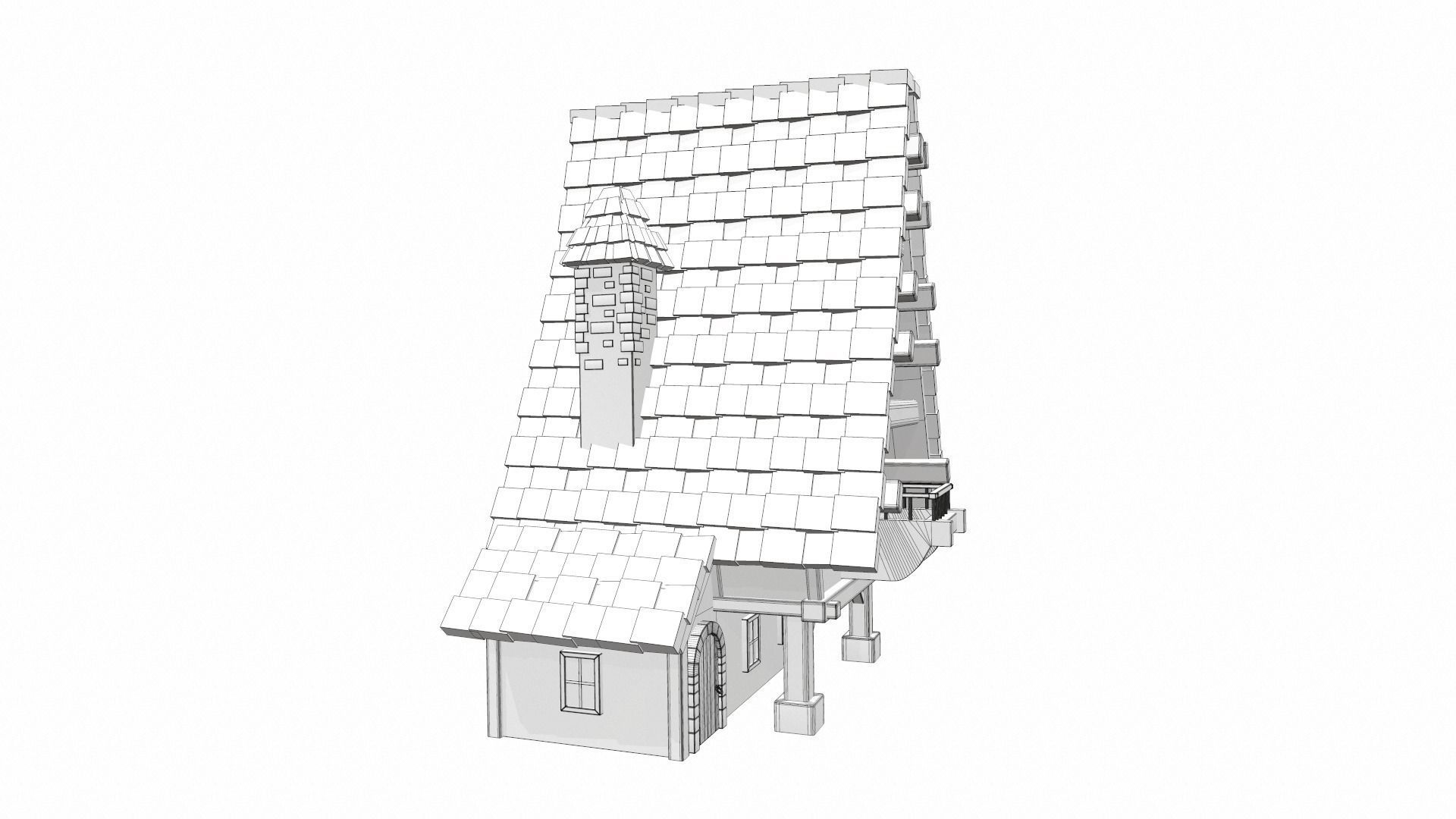 Cartoon house 11 3D model_14