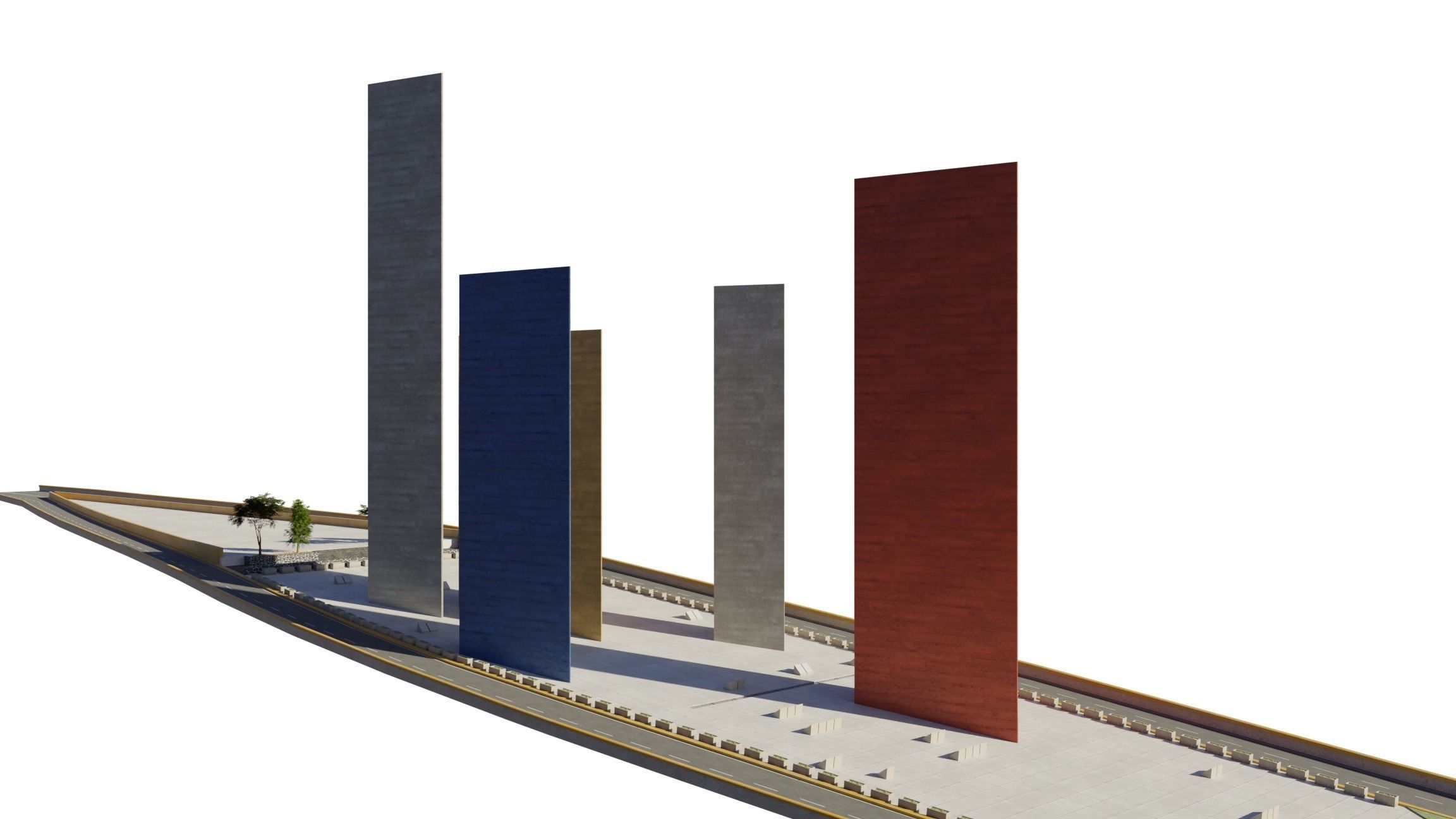 Satelite Towers Low-poly 3D model_9