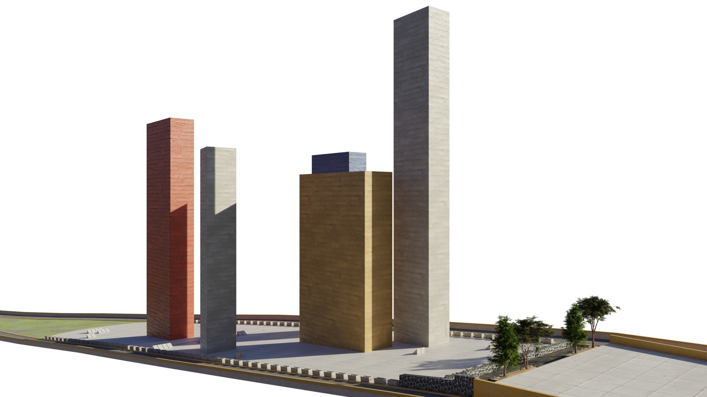 Satelite Towers Low-poly 3D model_8