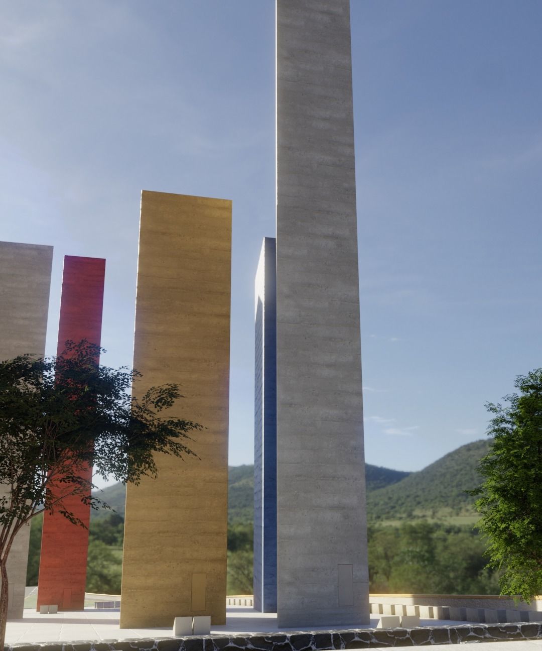 Satelite Towers Low-poly 3D model_3