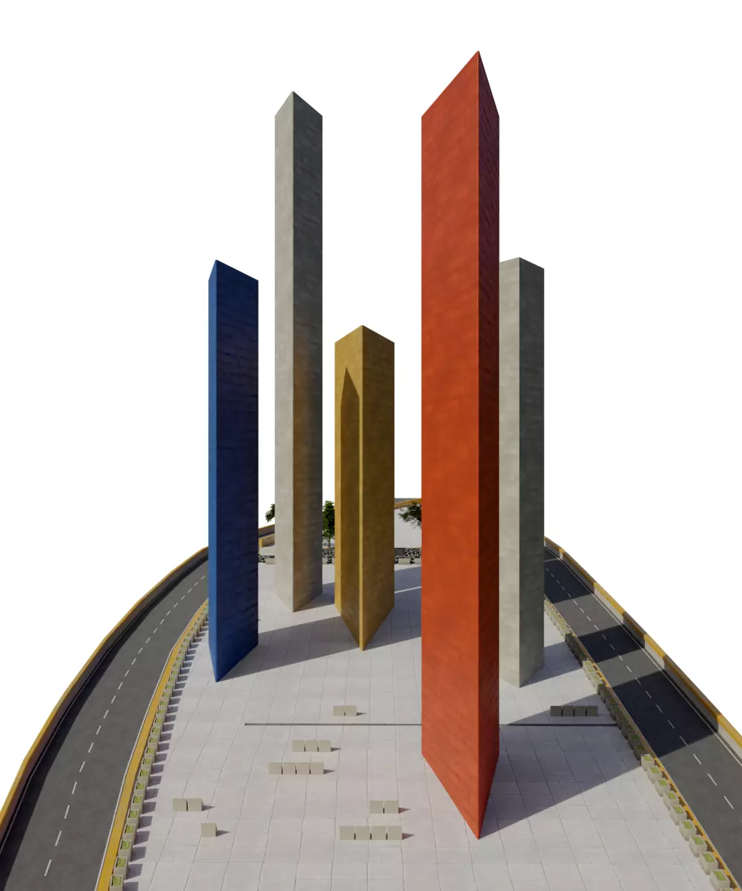 Satelite Towers Low-poly 3D model_0