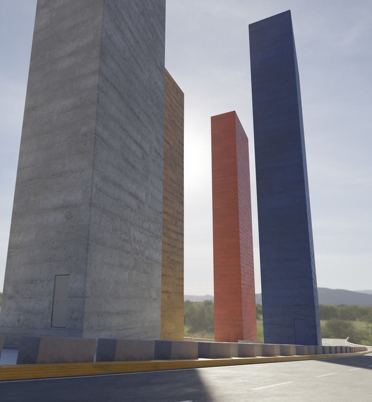 Satelite Towers Low-poly 3D model_4