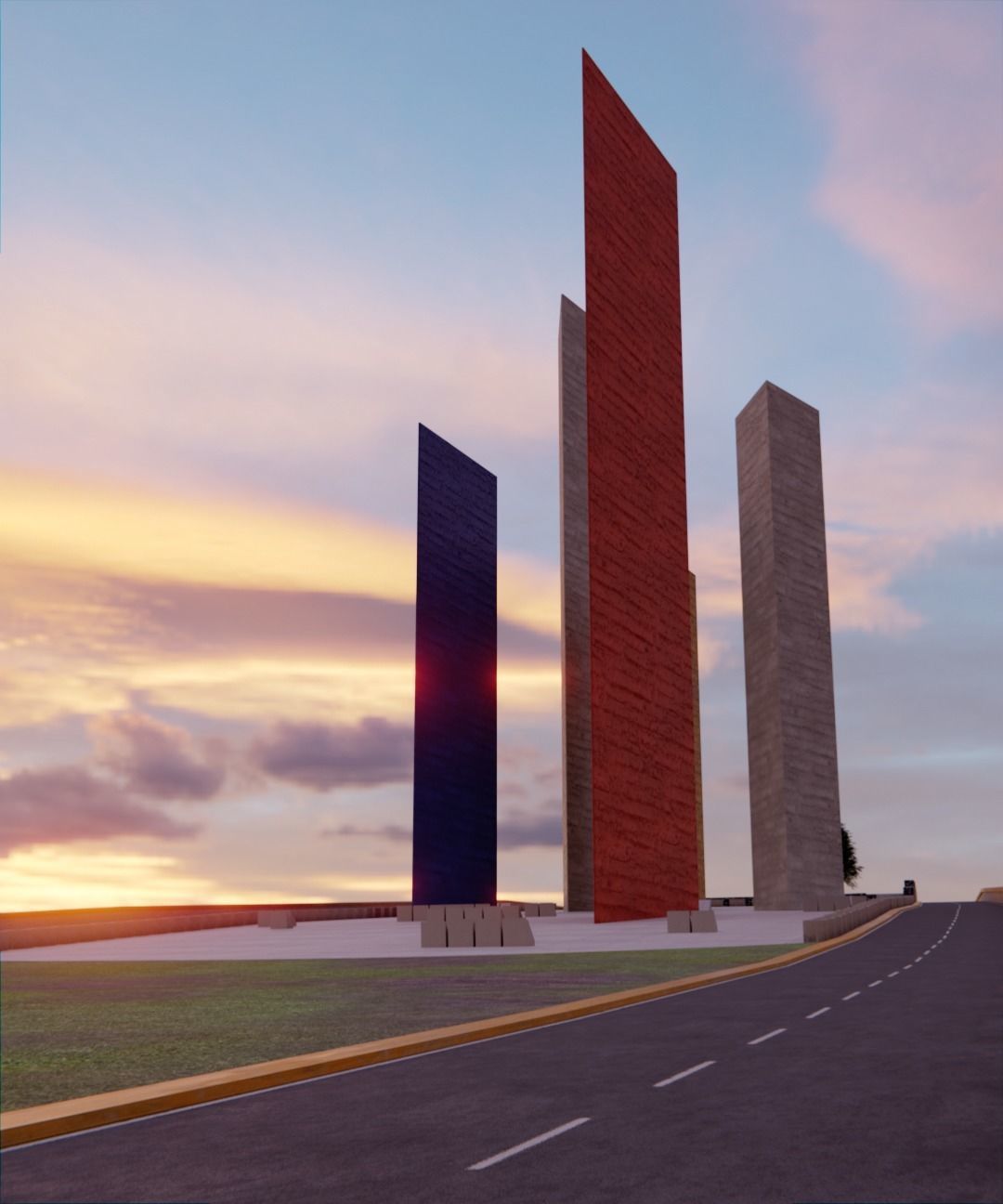 Satelite Towers Low-poly 3D model_5