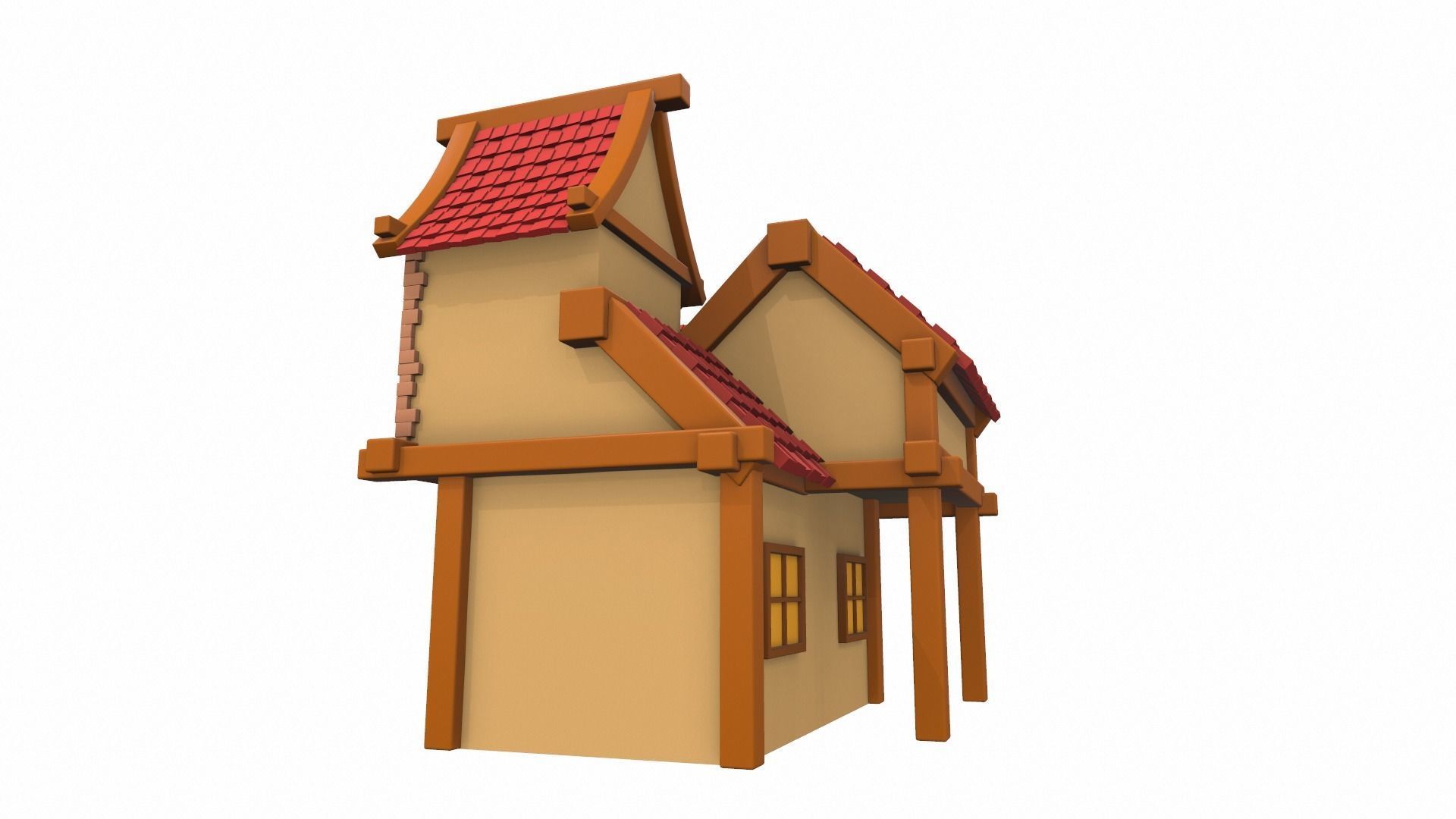 Cartoon house 13 3D model_4