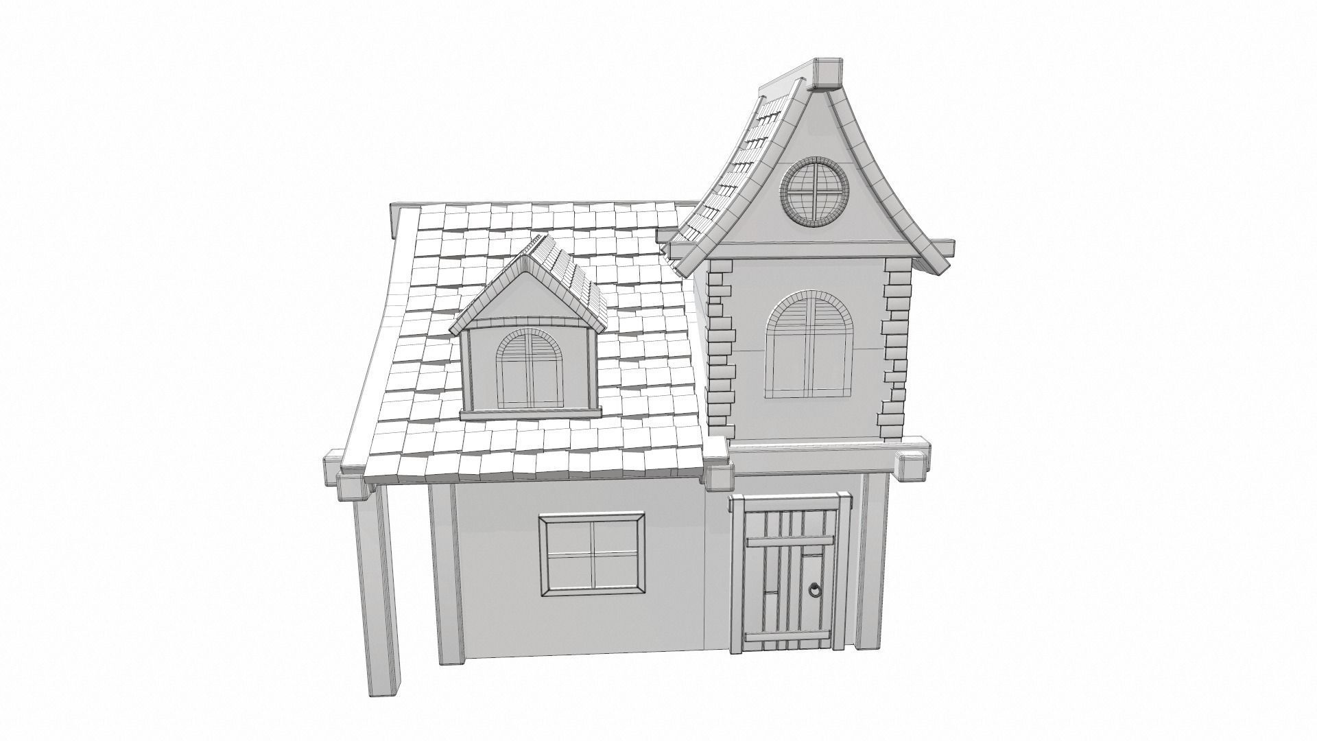 Cartoon house 13 3D model_12