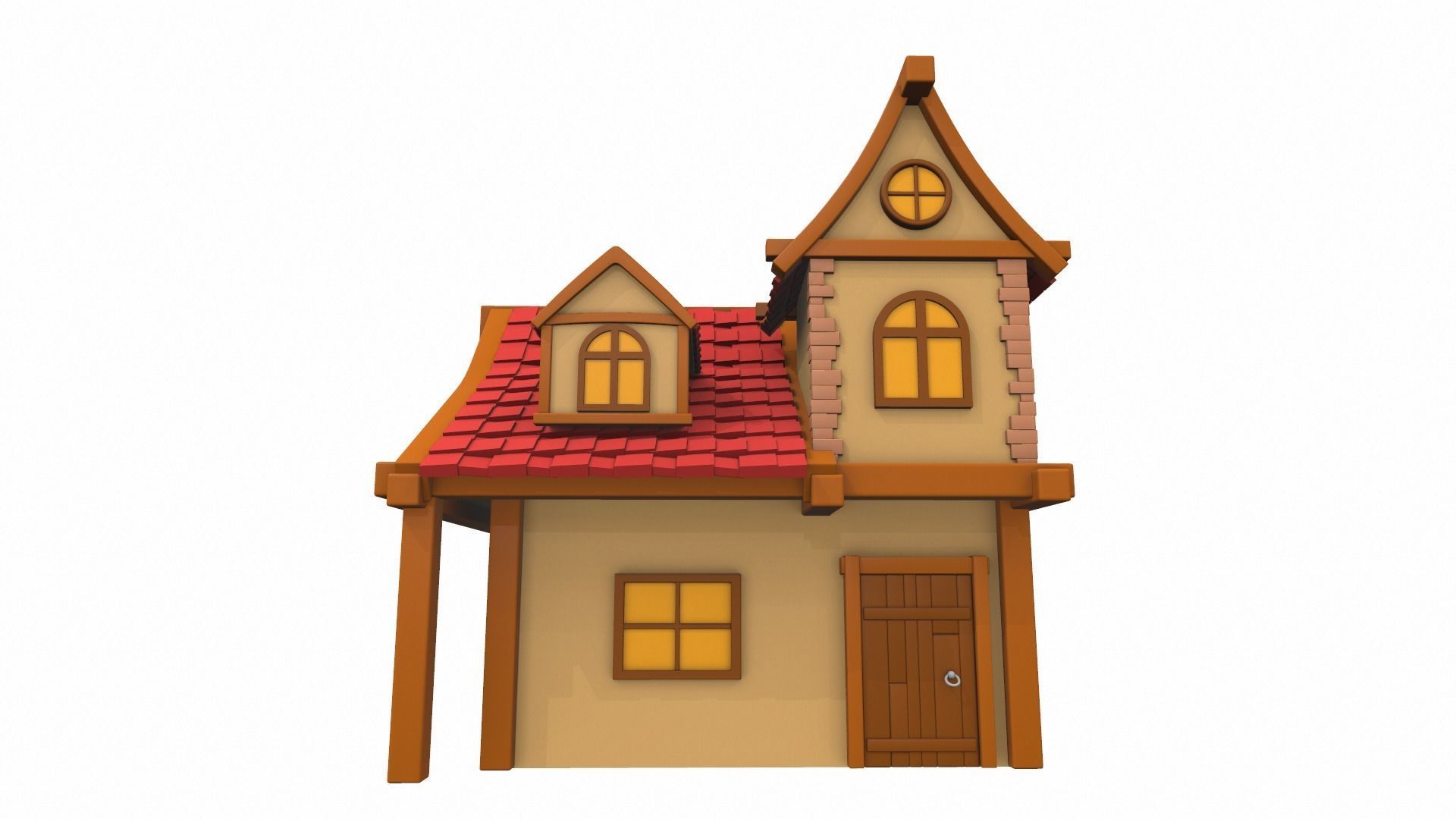 Cartoon house 13 3D model_1