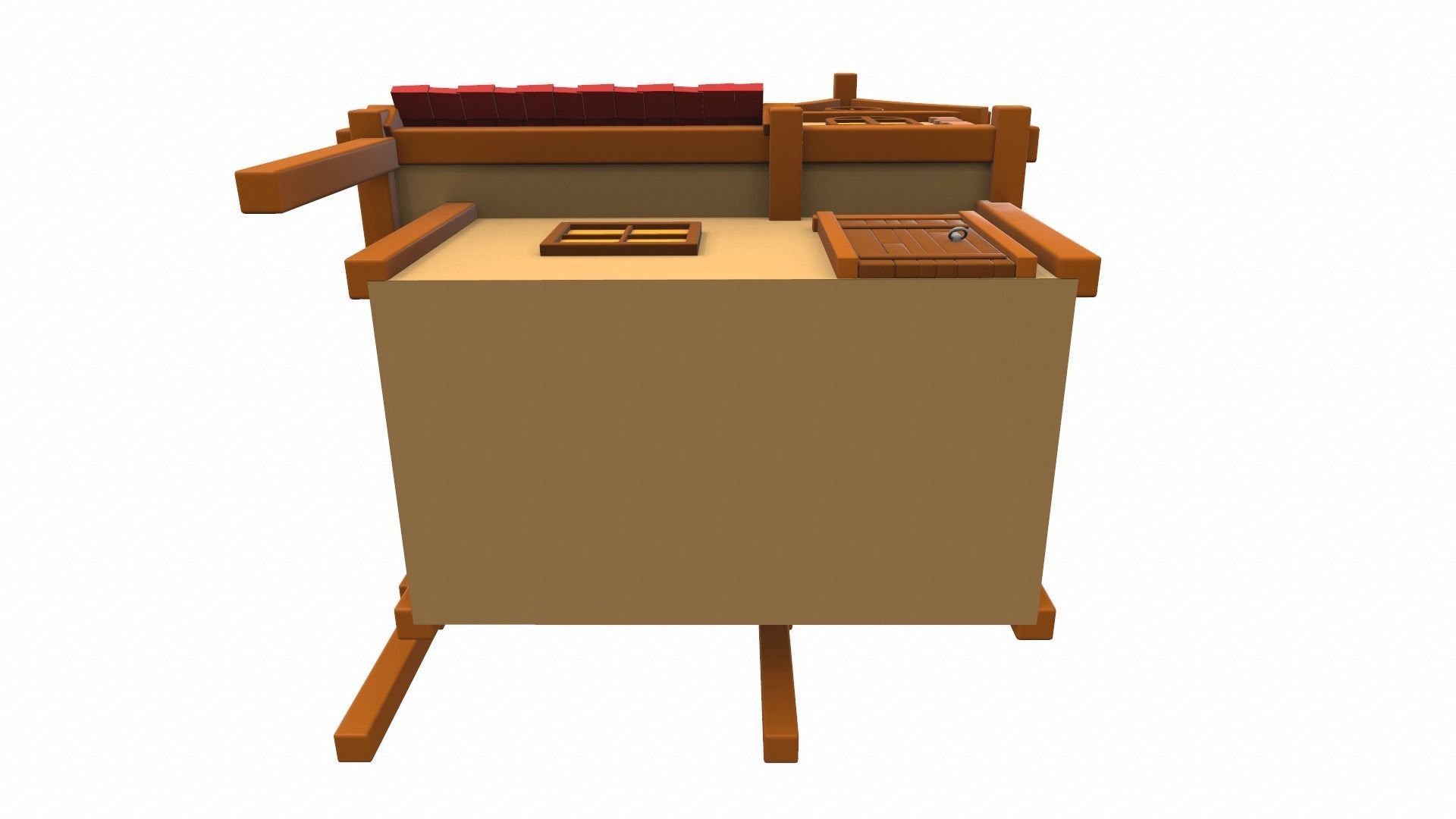 Cartoon house 13 3D model_5