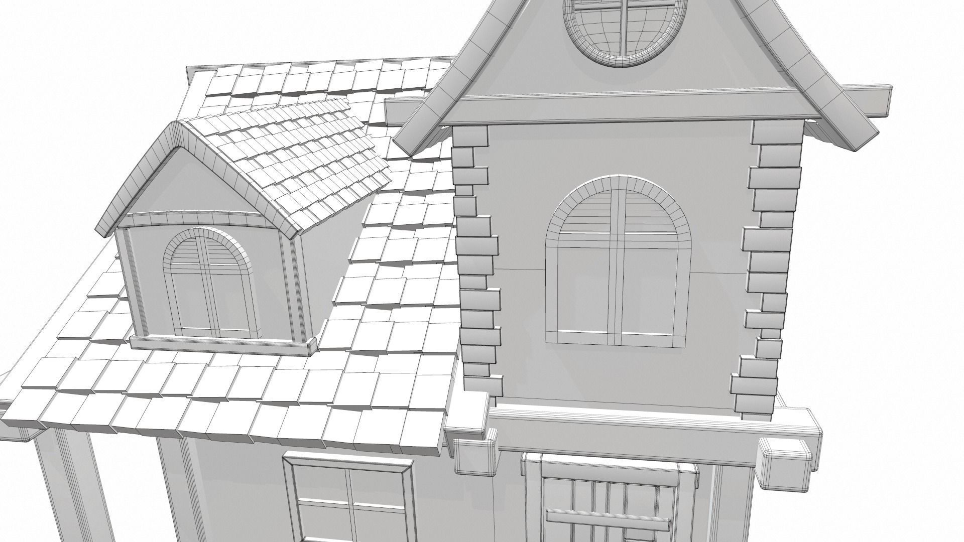 Cartoon house 13 3D model_20