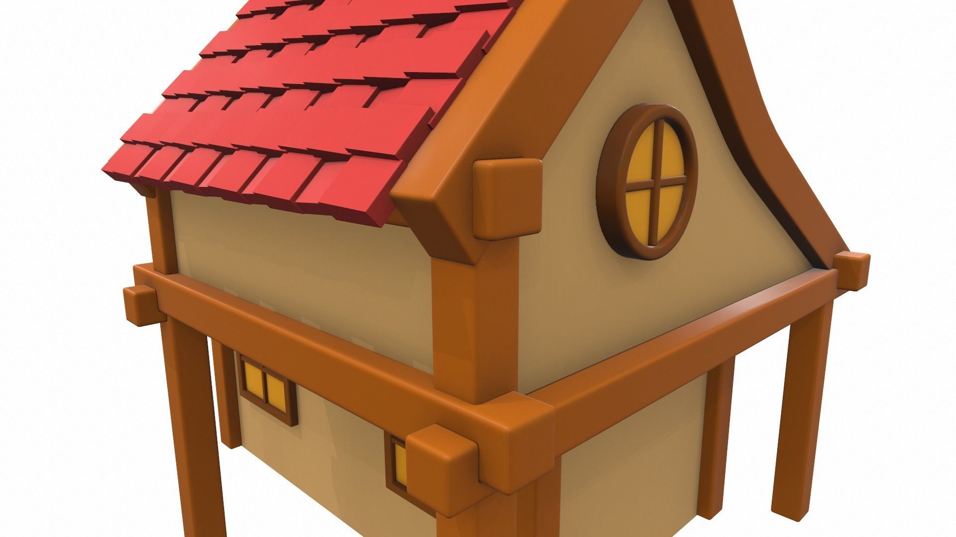 Cartoon house 13 3D model_10