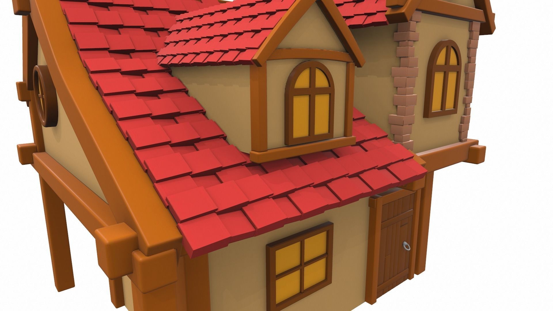 Cartoon house 13 3D model_9