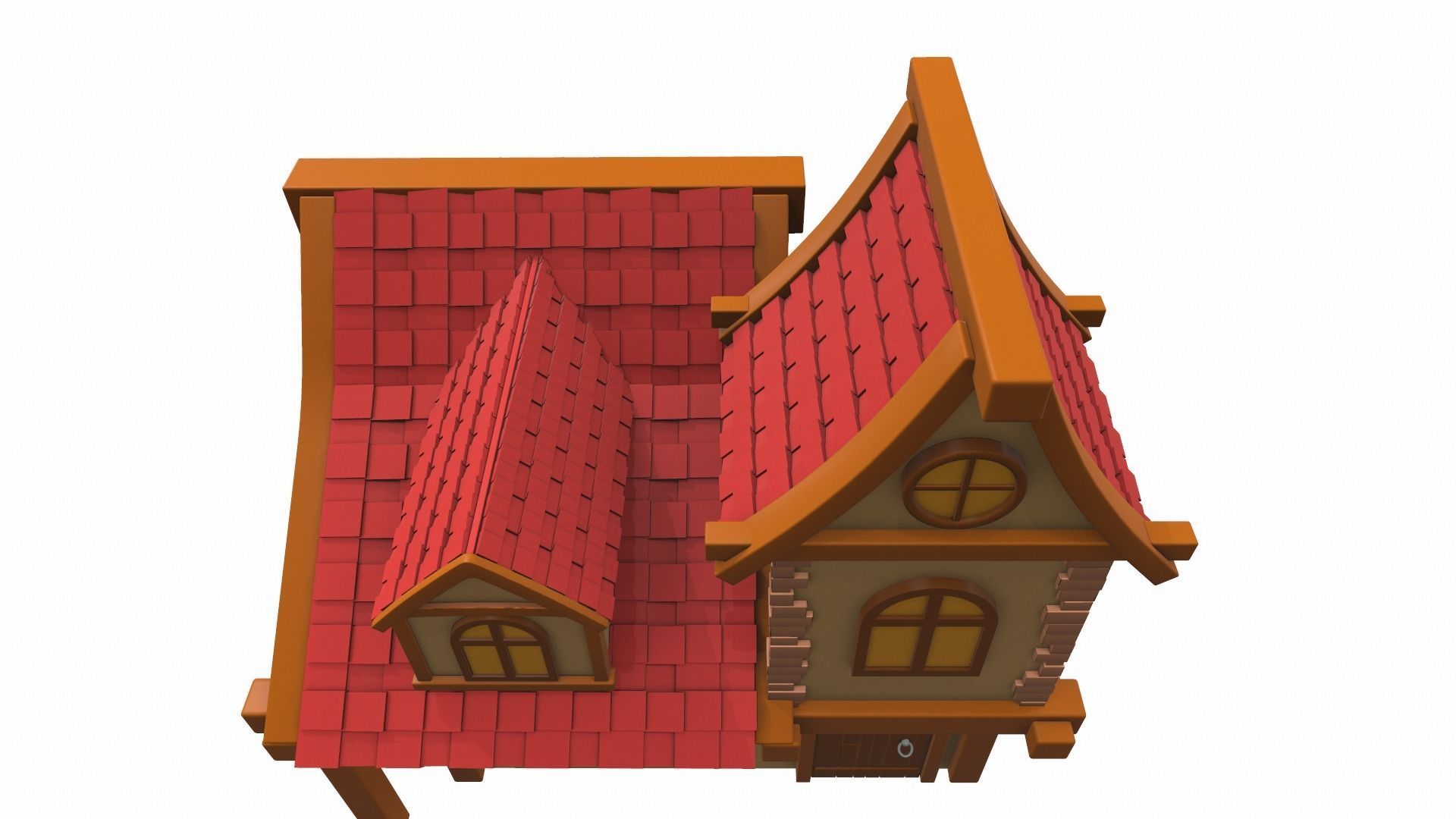 Cartoon house 13 3D model_6