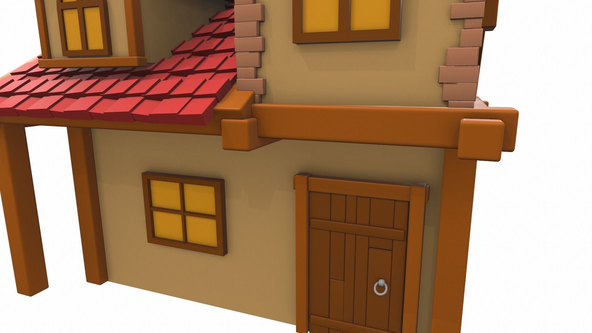 Cartoon house 13 3D model_7