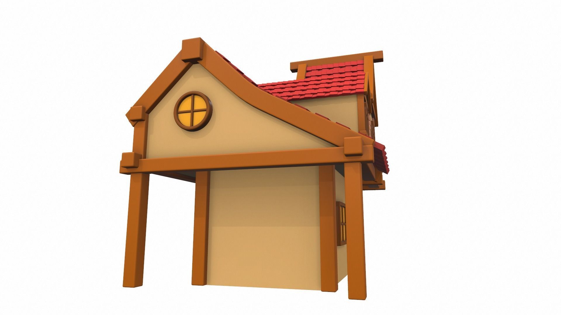 Cartoon house 13 3D model_2