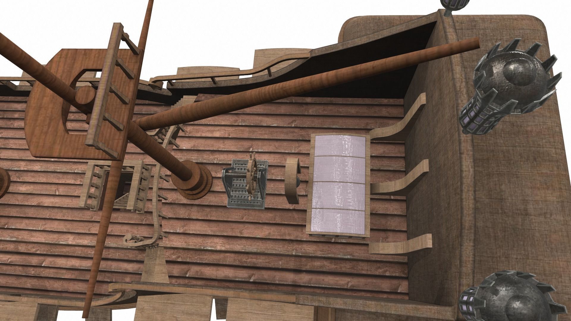 Pirate sailing ship black pearl 3D model_15