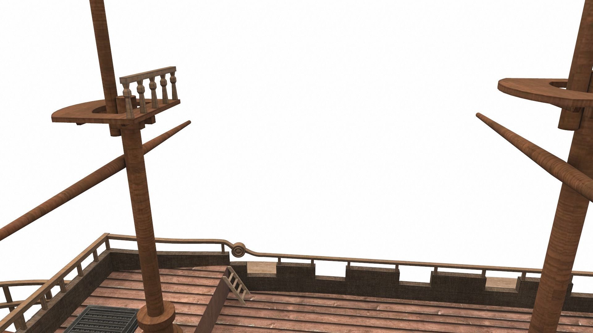 Pirate sailing ship black pearl 3D model_13