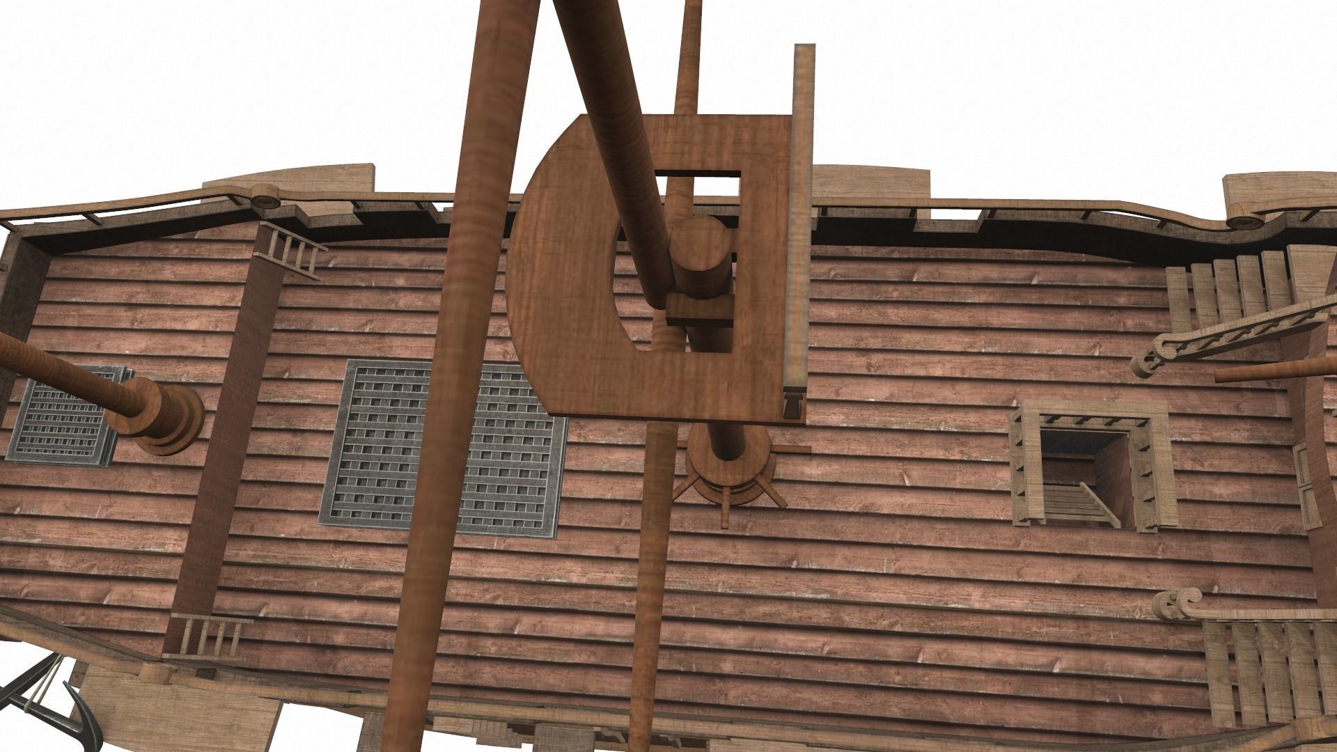 Pirate sailing ship black pearl 3D model_14