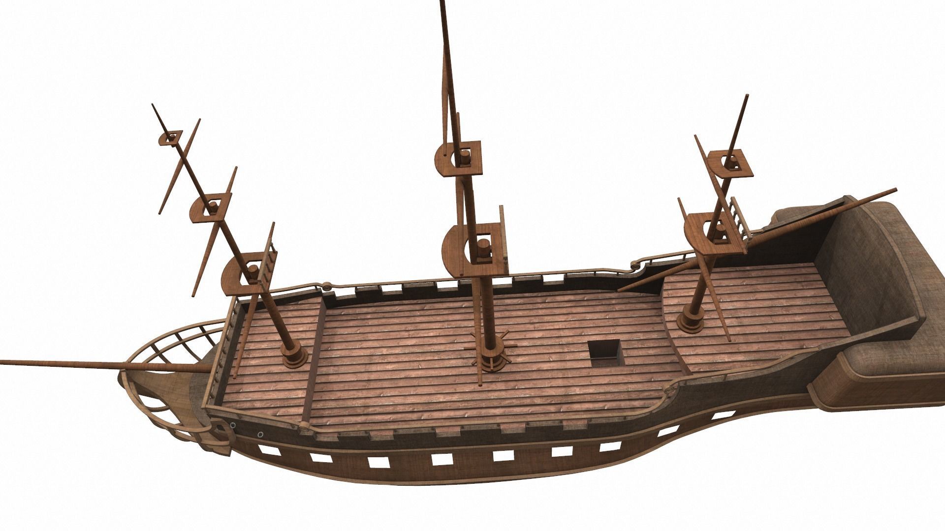 Pirate sailing ship black pearl 3D model_17