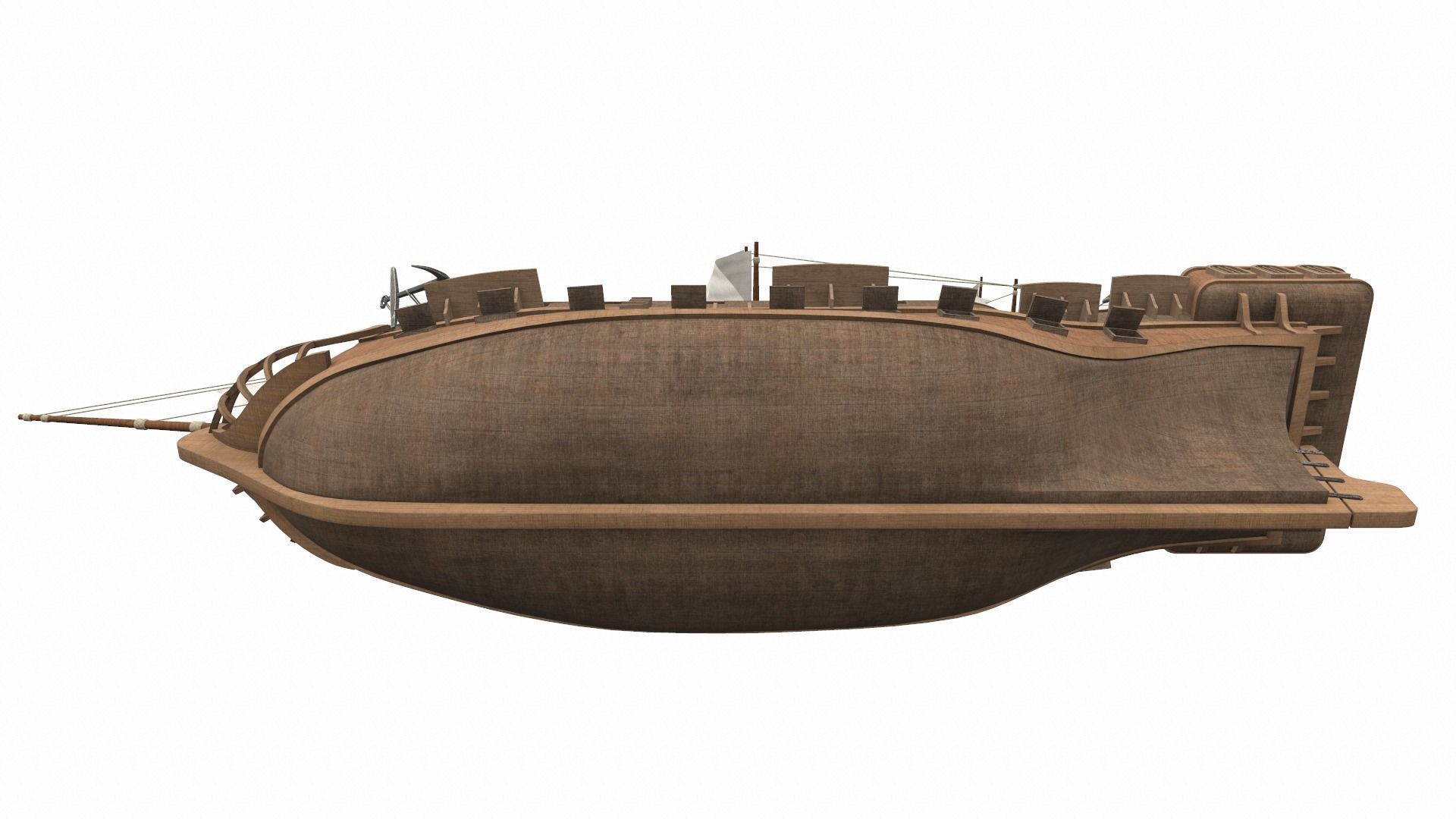 Pirate sailing ship black pearl 3D model_4