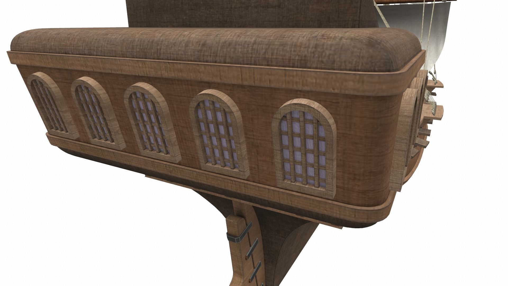 Pirate sailing ship black pearl 3D model_8