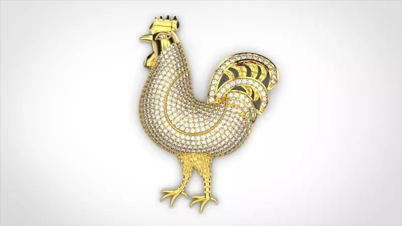diamonds chicken pendants 3D print model_0