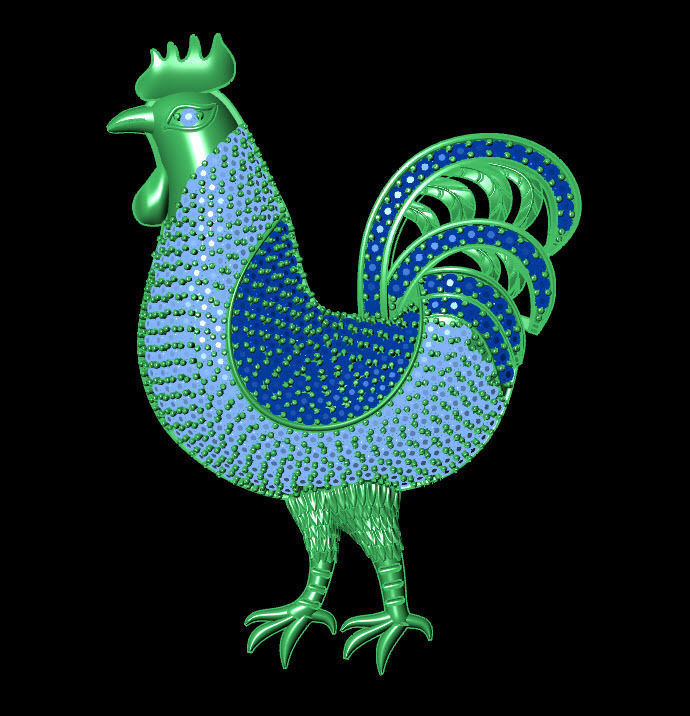 diamonds chicken pendants 3D print model_2