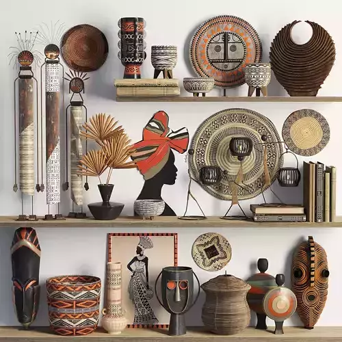 african decor 01 3D model