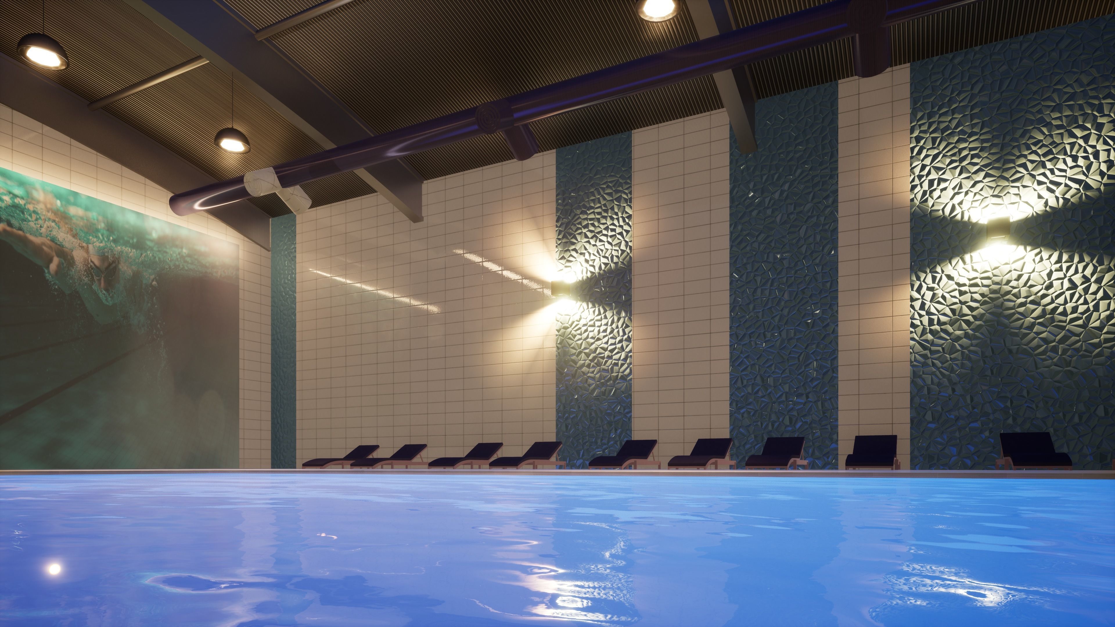INDOOR SWIMMING POOL Low-poly 3D model_17