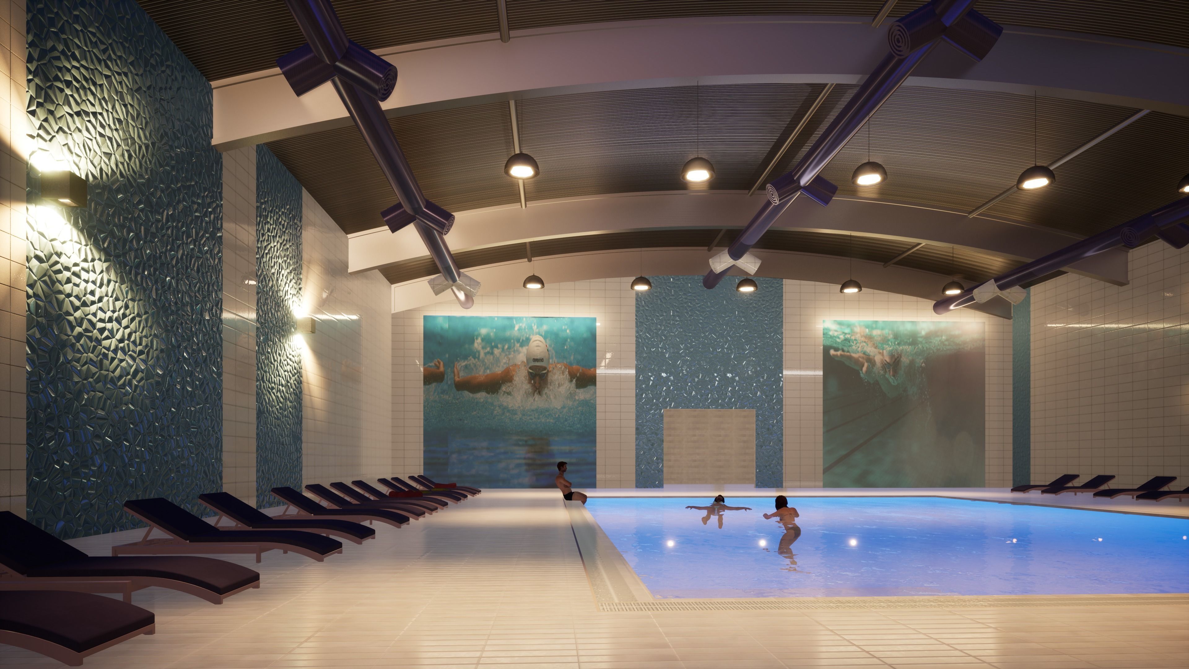 INDOOR SWIMMING POOL Low-poly 3D model_24
