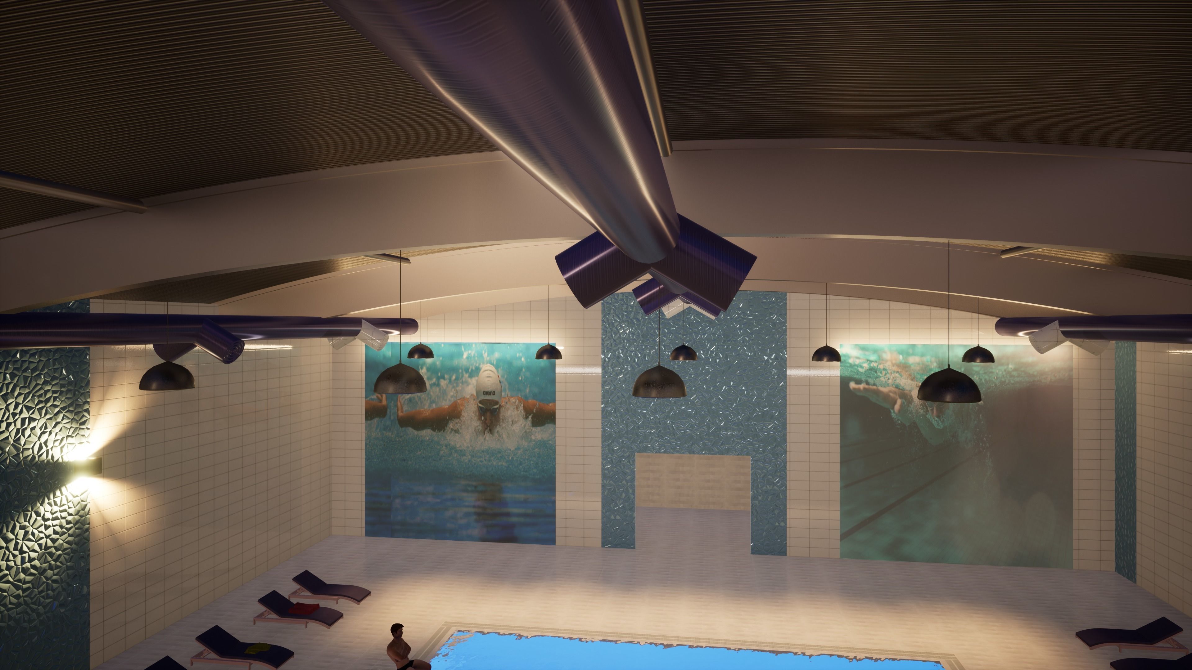 INDOOR SWIMMING POOL Low-poly 3D model_21