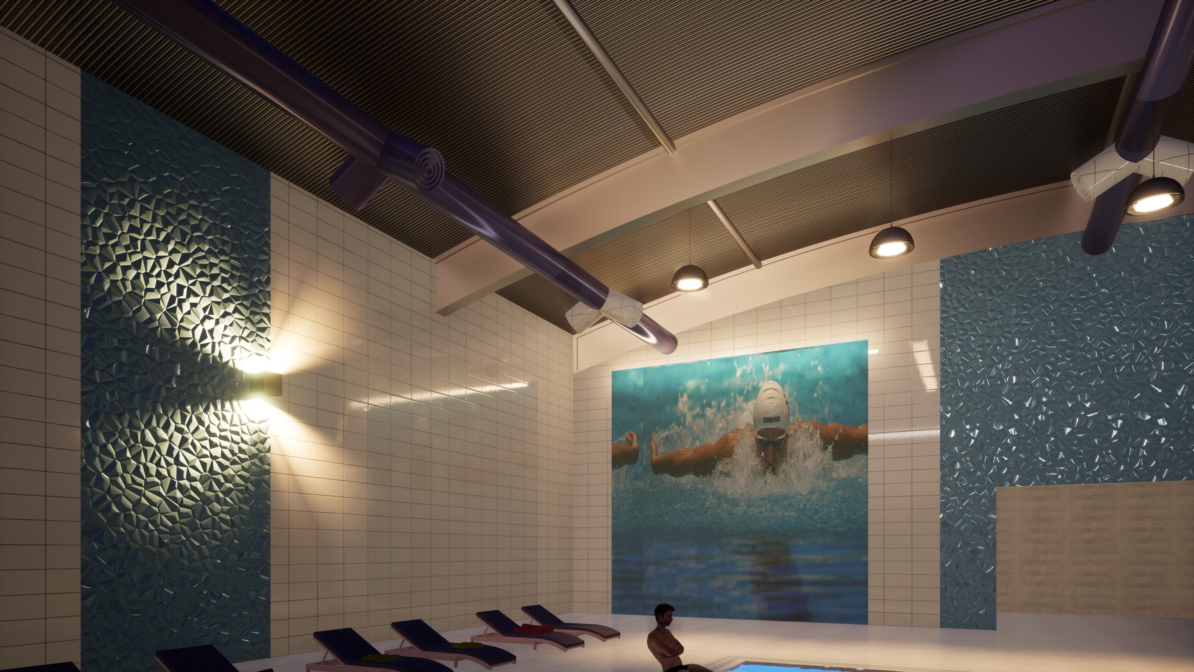 INDOOR SWIMMING POOL Low-poly 3D model_19