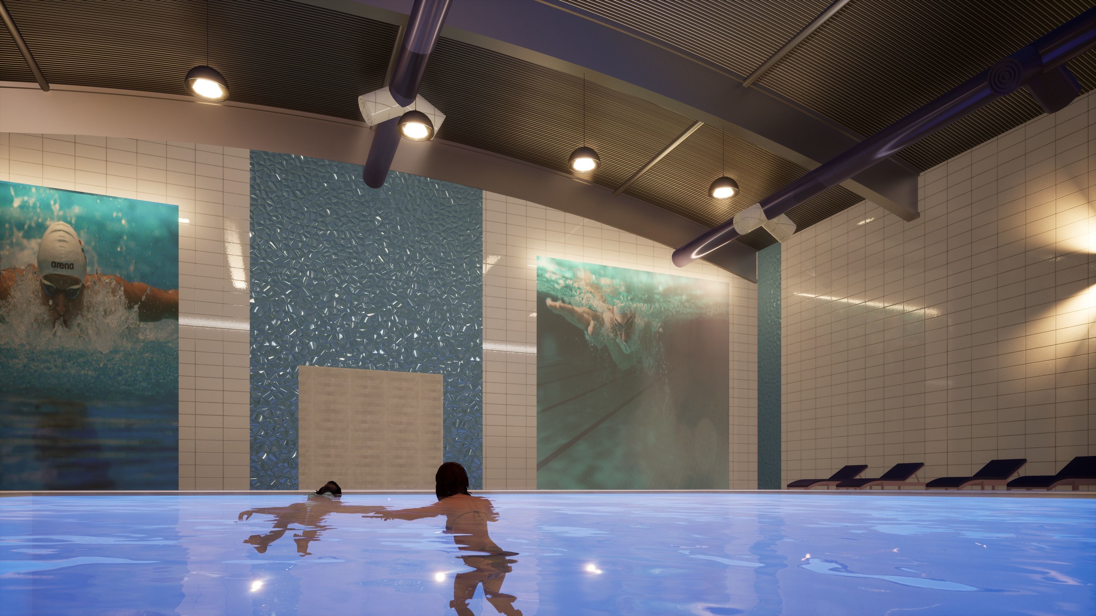 INDOOR SWIMMING POOL Low-poly 3D model_18