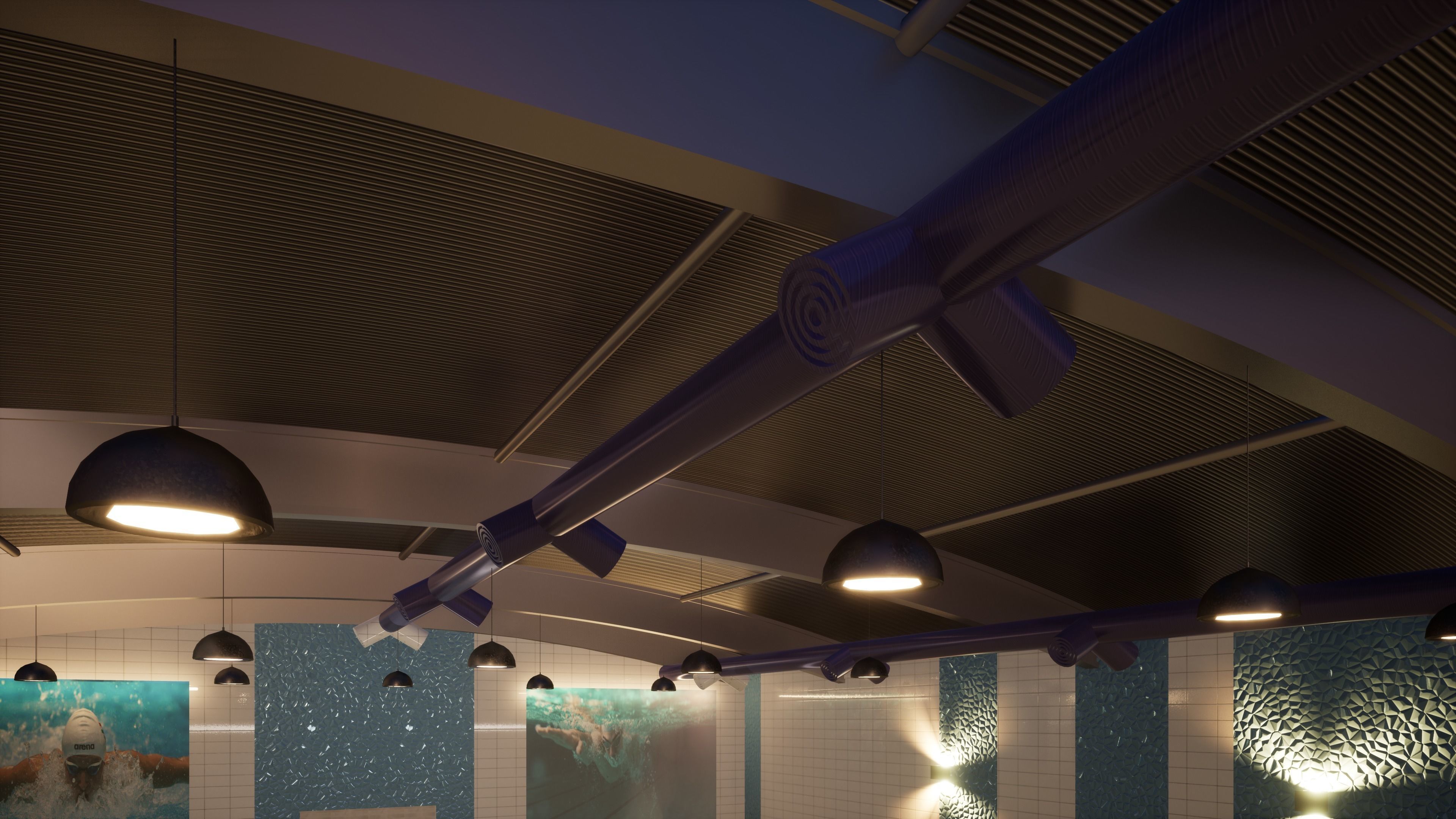 INDOOR SWIMMING POOL Low-poly 3D model_13