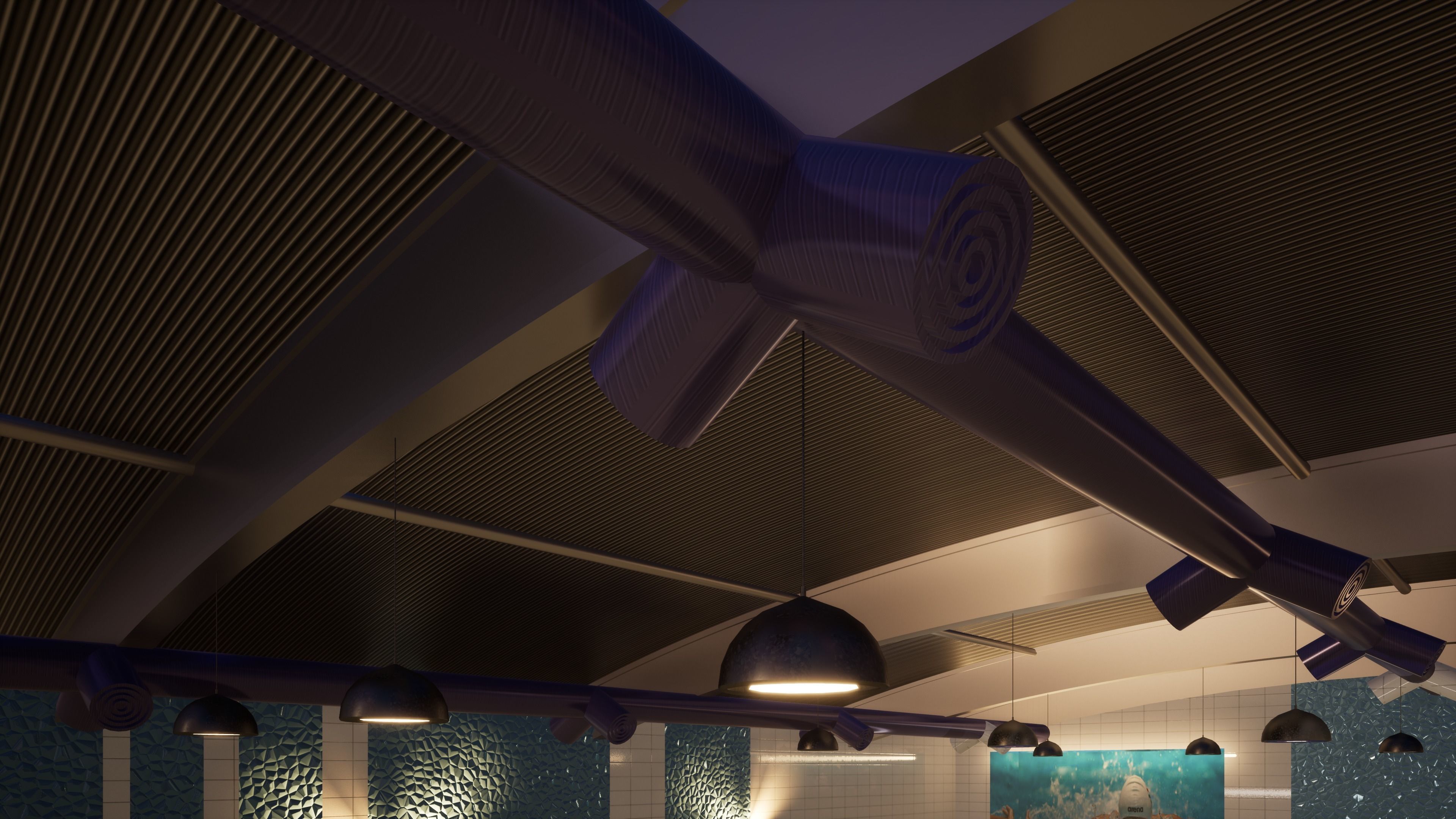 INDOOR SWIMMING POOL Low-poly 3D model_12