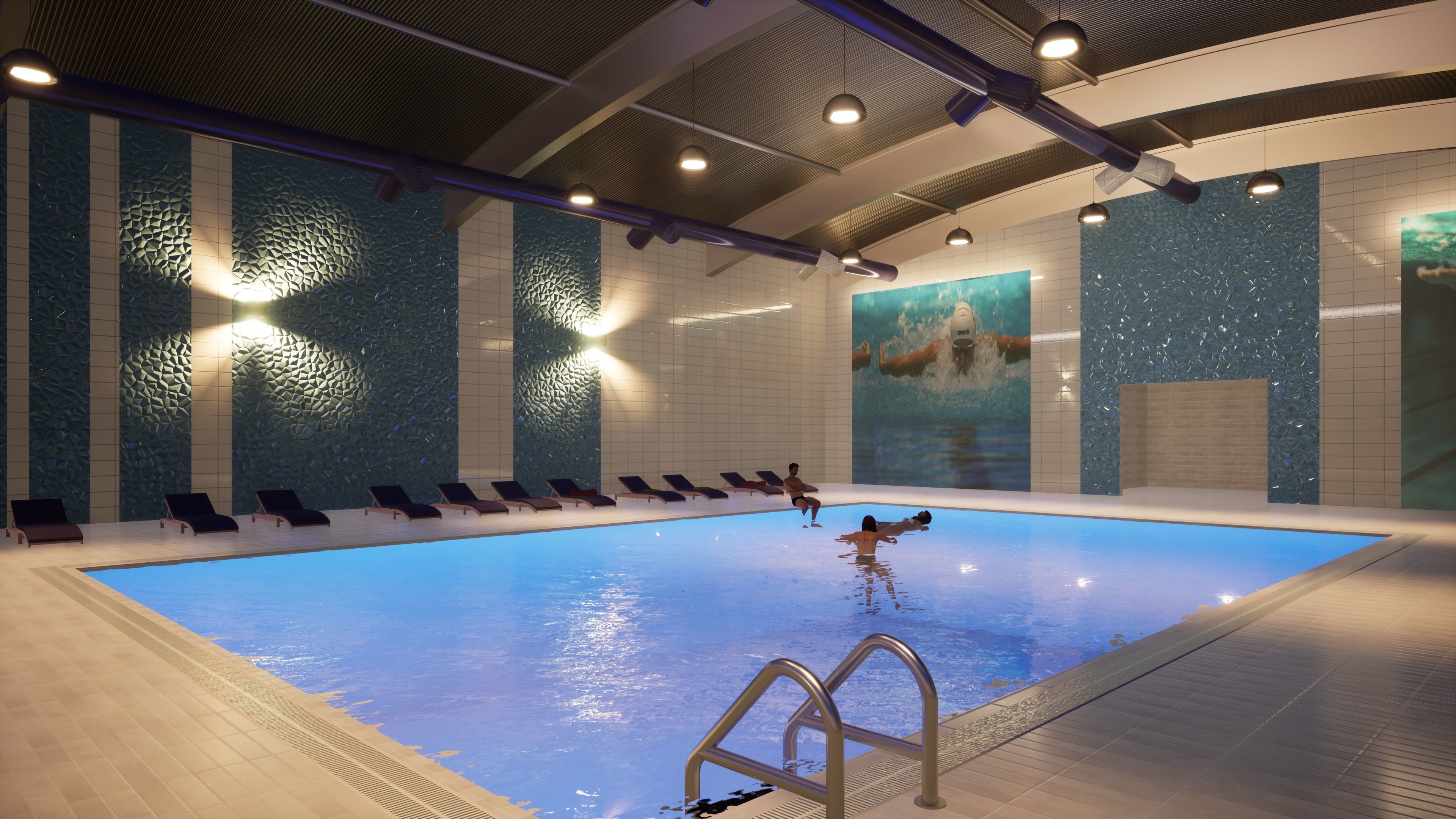 INDOOR SWIMMING POOL Low-poly 3D model_23