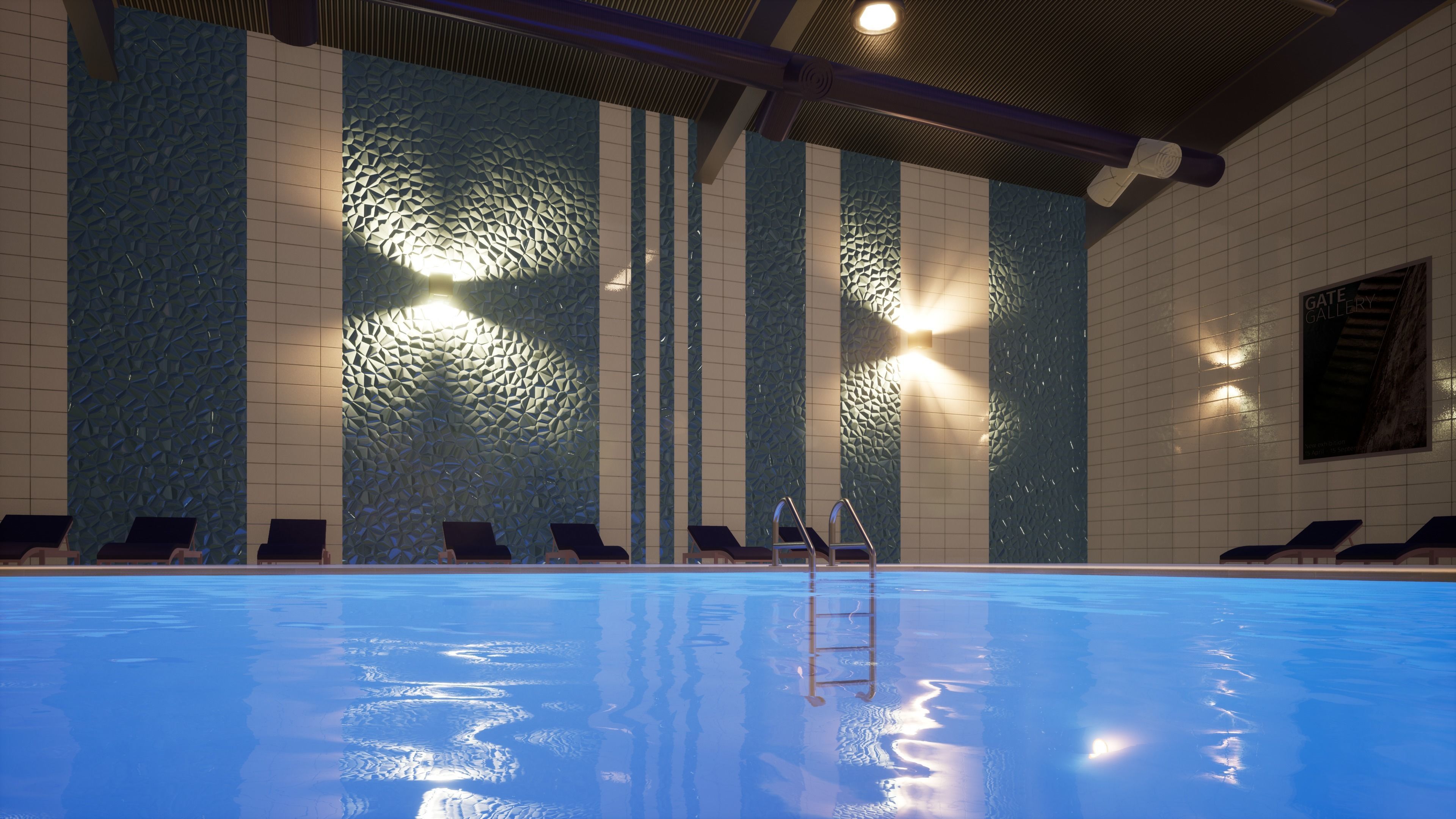 INDOOR SWIMMING POOL Low-poly 3D model_15