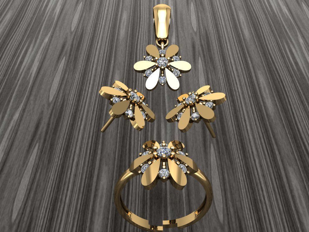 A10- Diamond set 3D print model_4