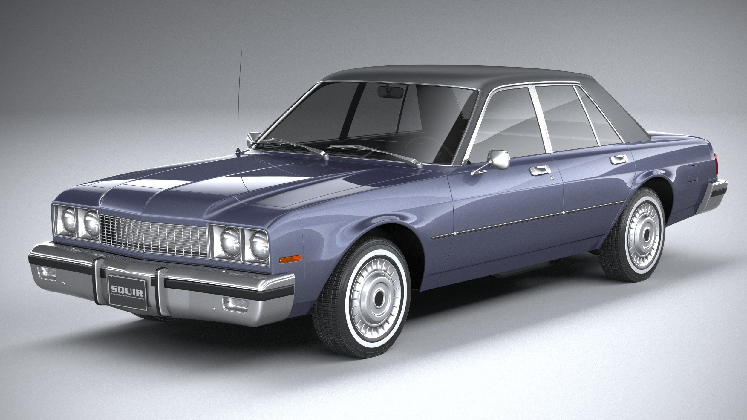 Generic American Classic sedan 1970 3D model_2