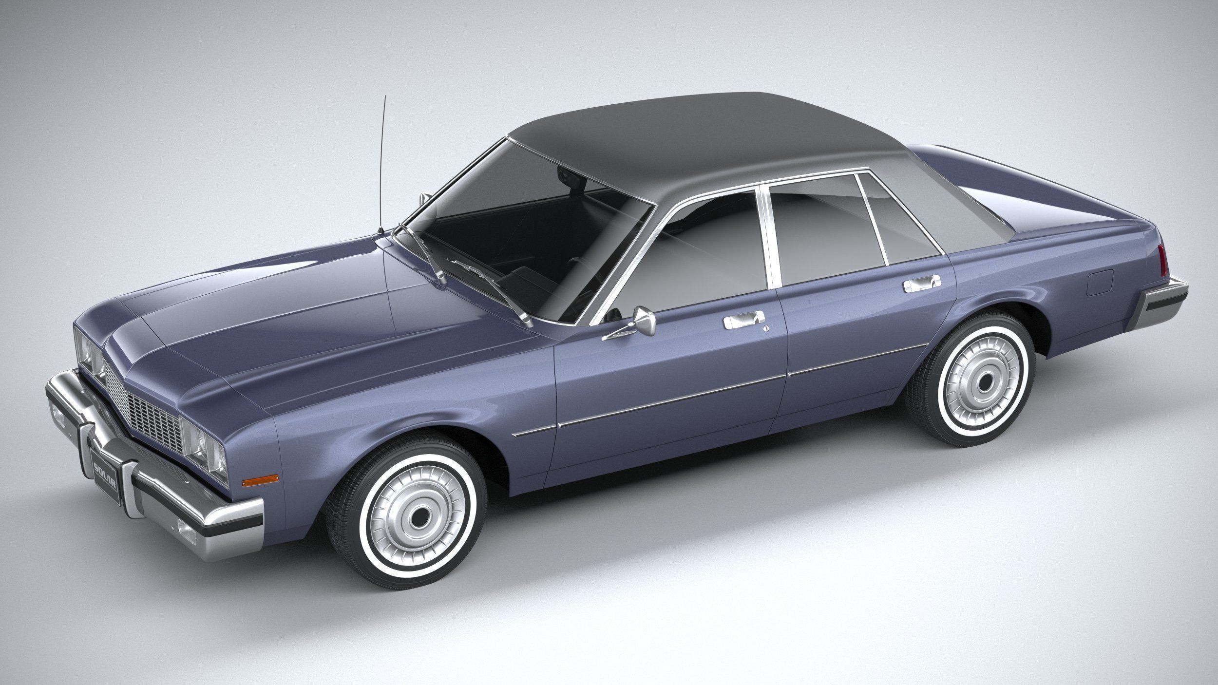 Generic American Classic sedan 1970 3D model_6