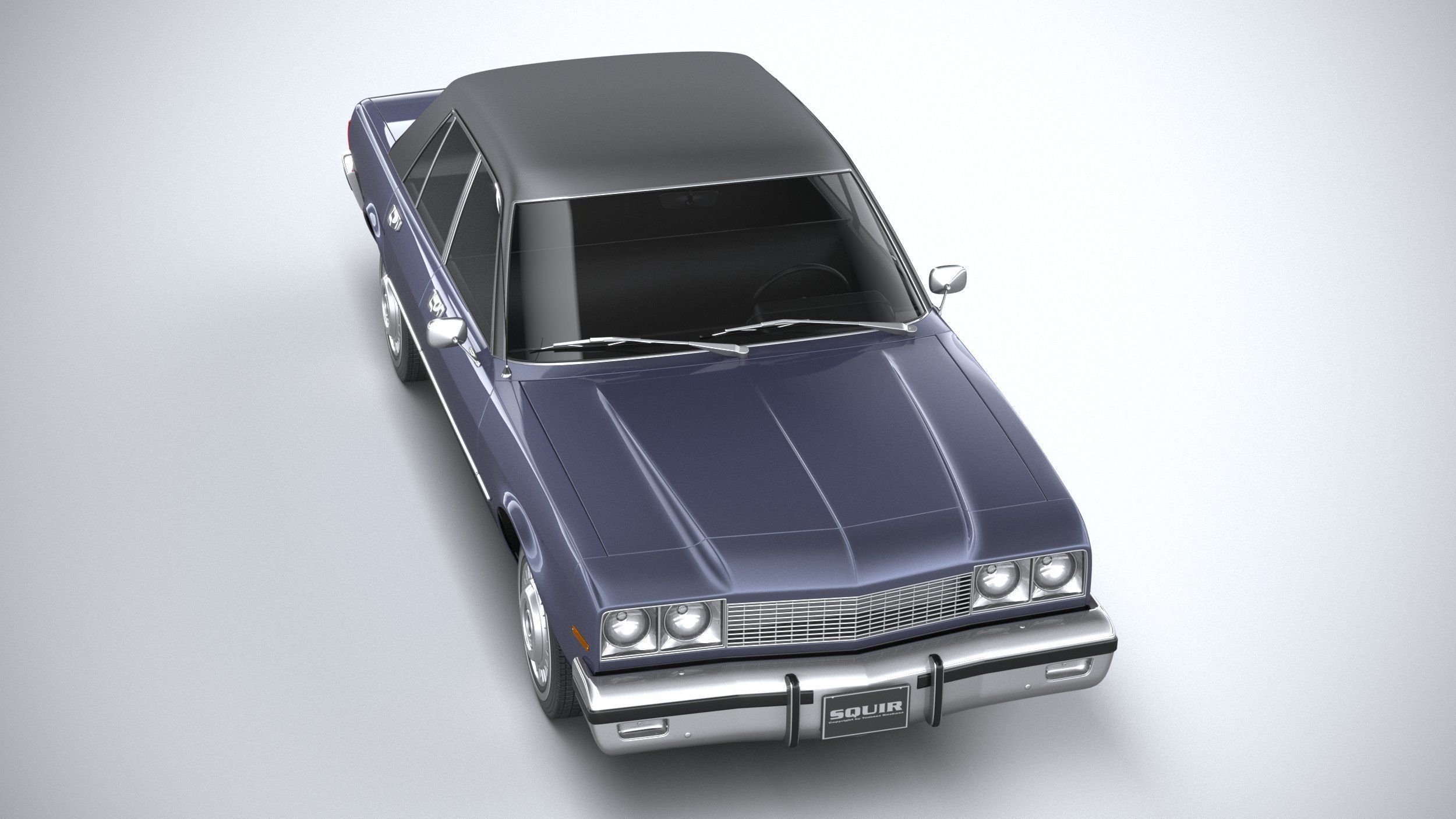 Generic American Classic sedan 1970 3D model_11
